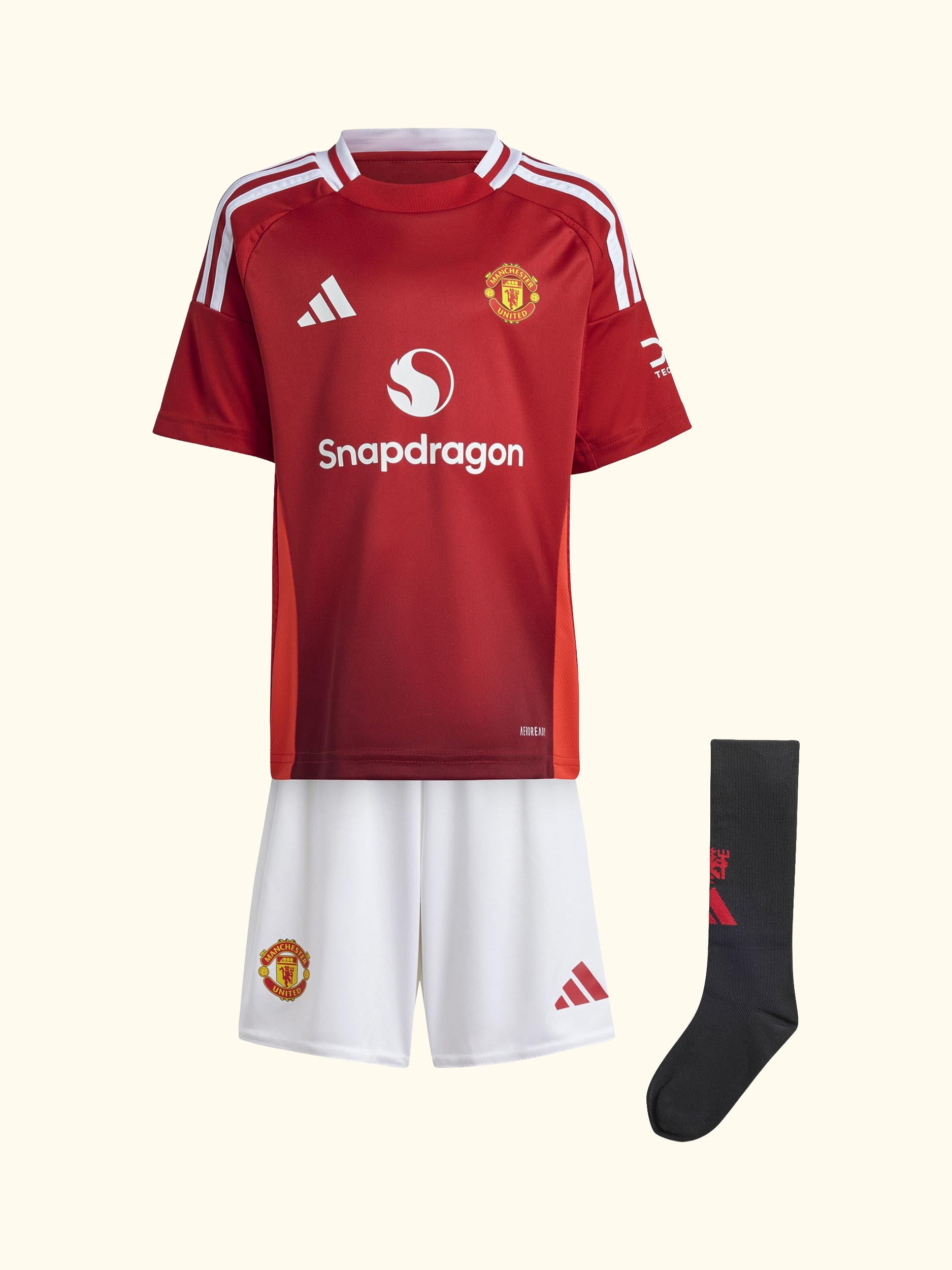 Kids' Manchester United Football Club Home Kit, Set of 3, Red