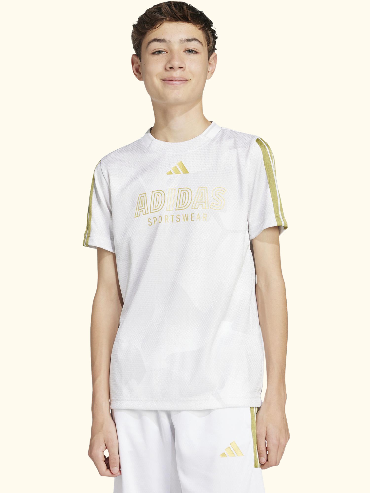 Kids' T-Shirt, White/Gold