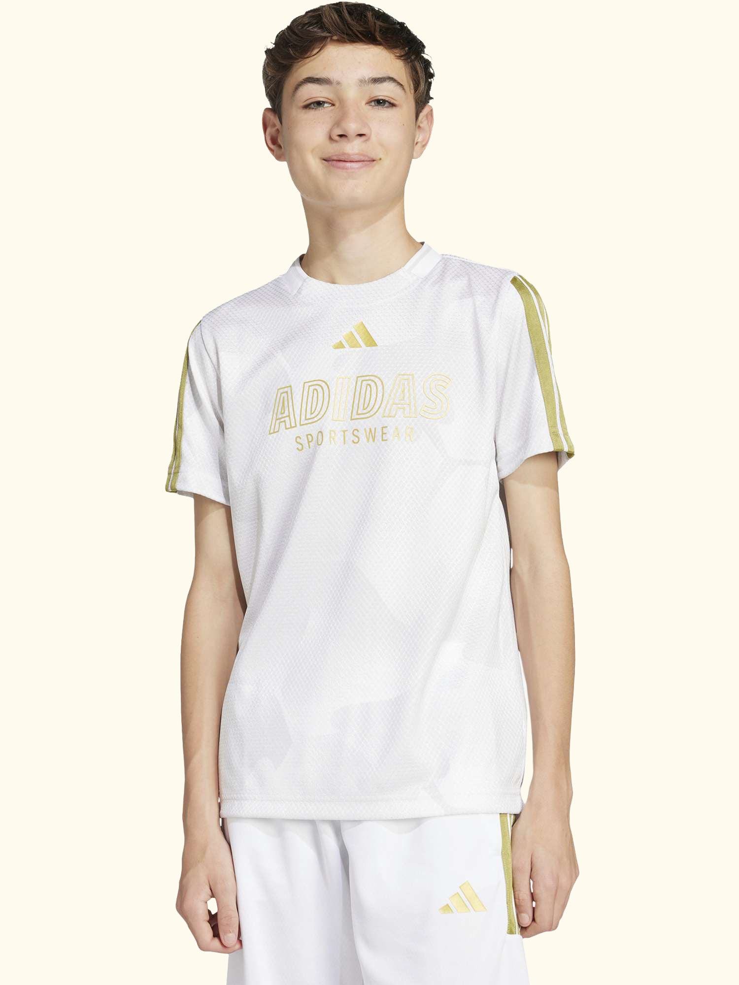 Kids' T-Shirt, White/Gold