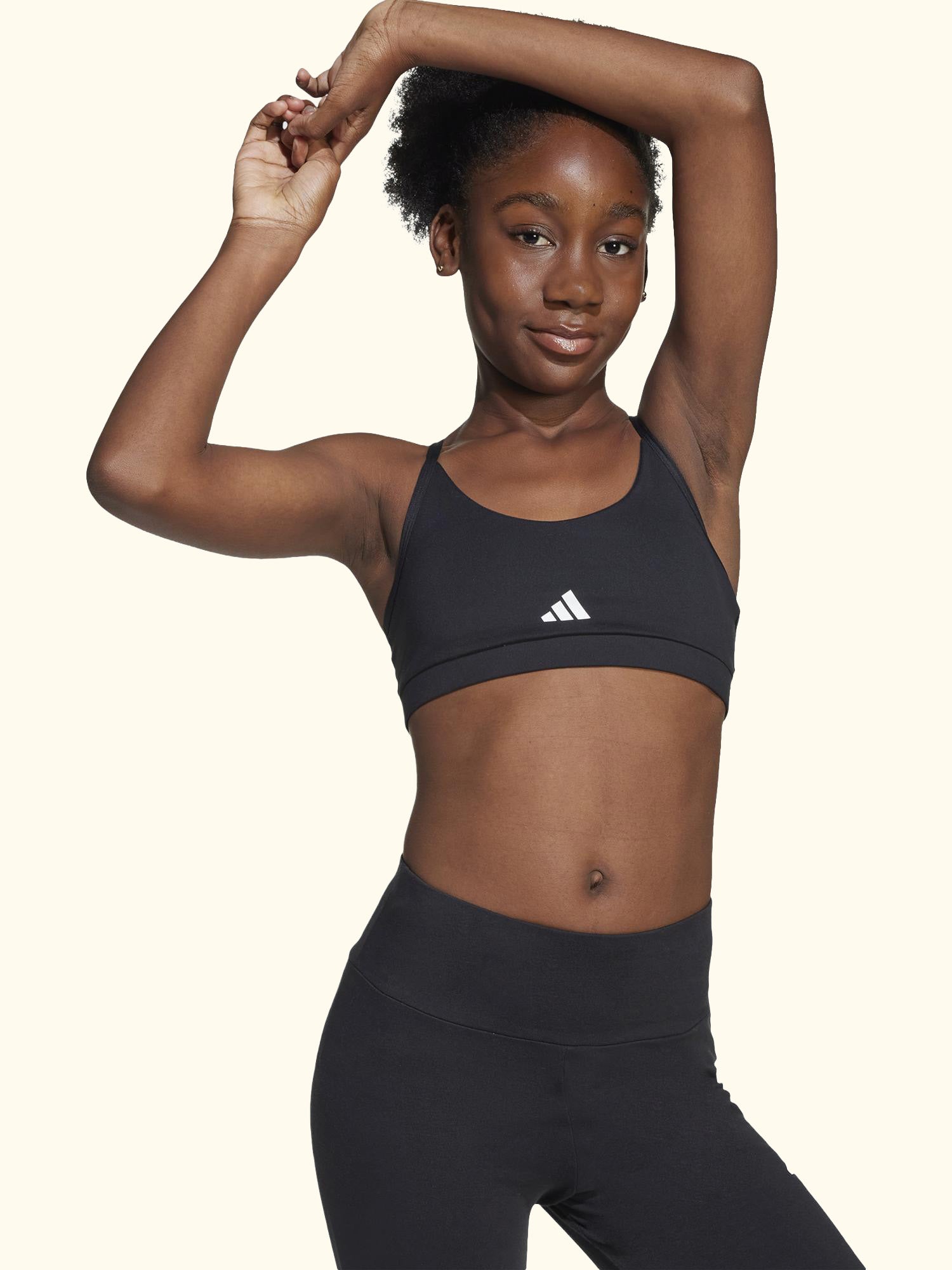 Kids' Essentials Sports Bra, Black/White