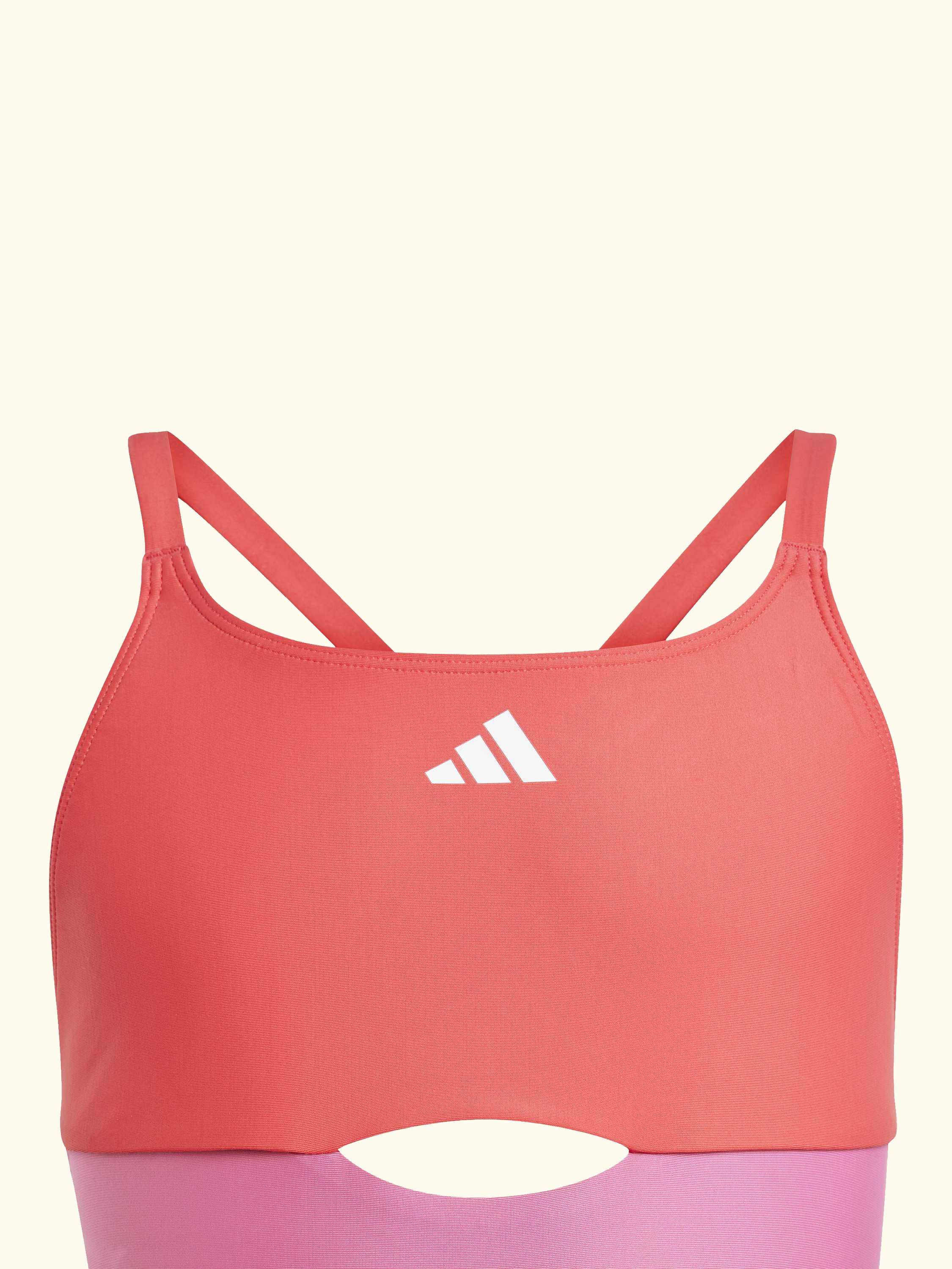 Kids' Cross-Back Colour Block Swimsuit, Violet/Cream