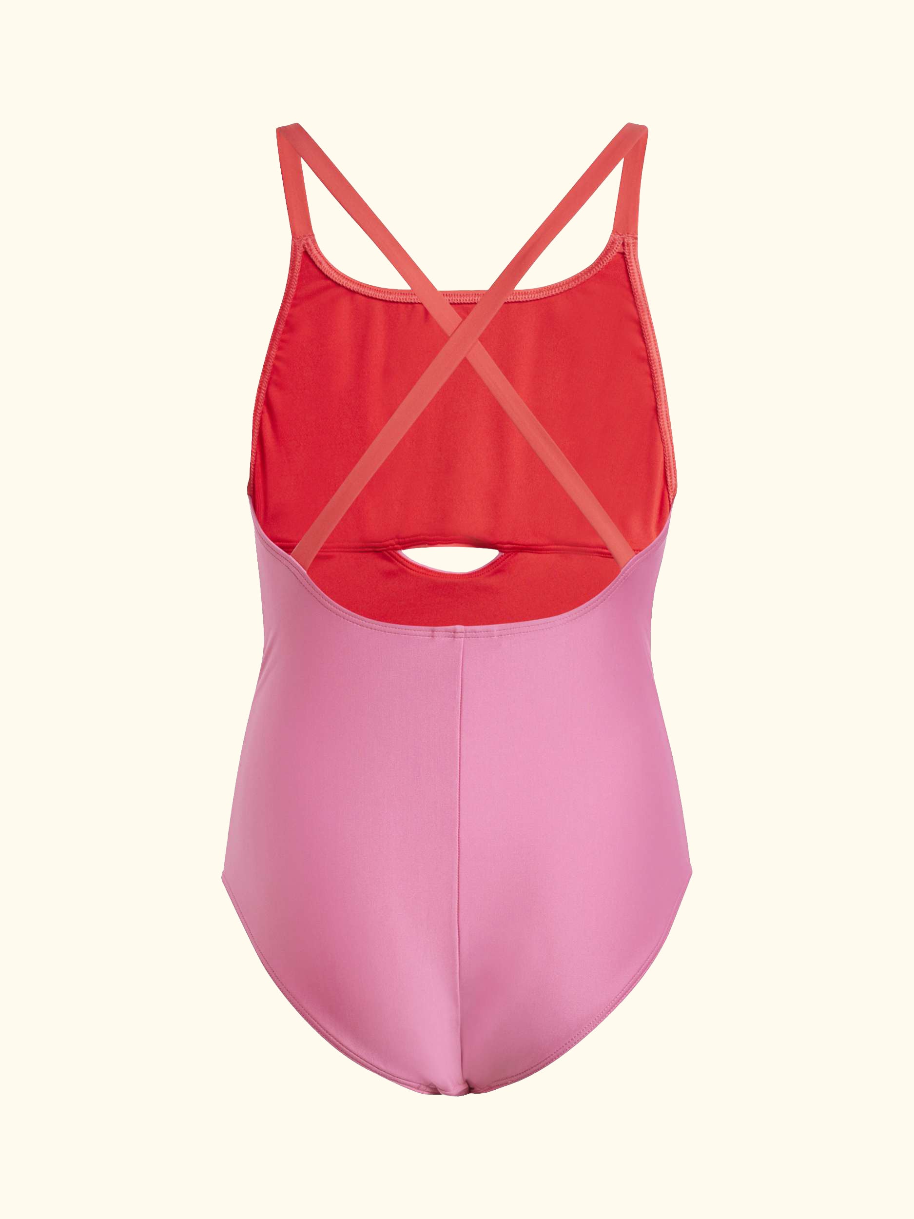 Kids' Cross-Back Colour Block Swimsuit, Violet/Cream