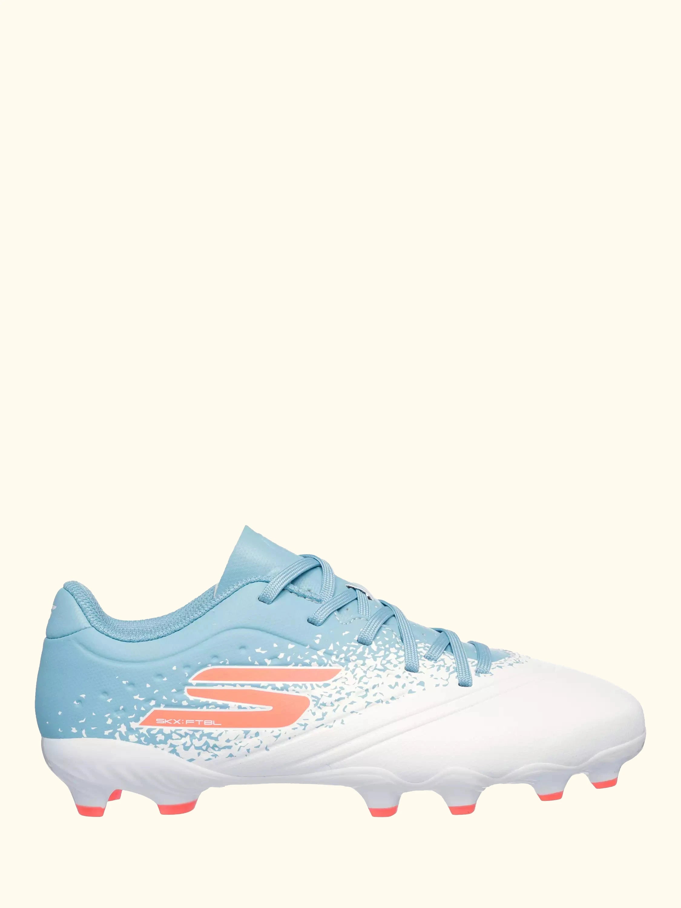 Skechers Kids' Soccer Razor 1.5 Youth FG Football Boots, White/Turquoise