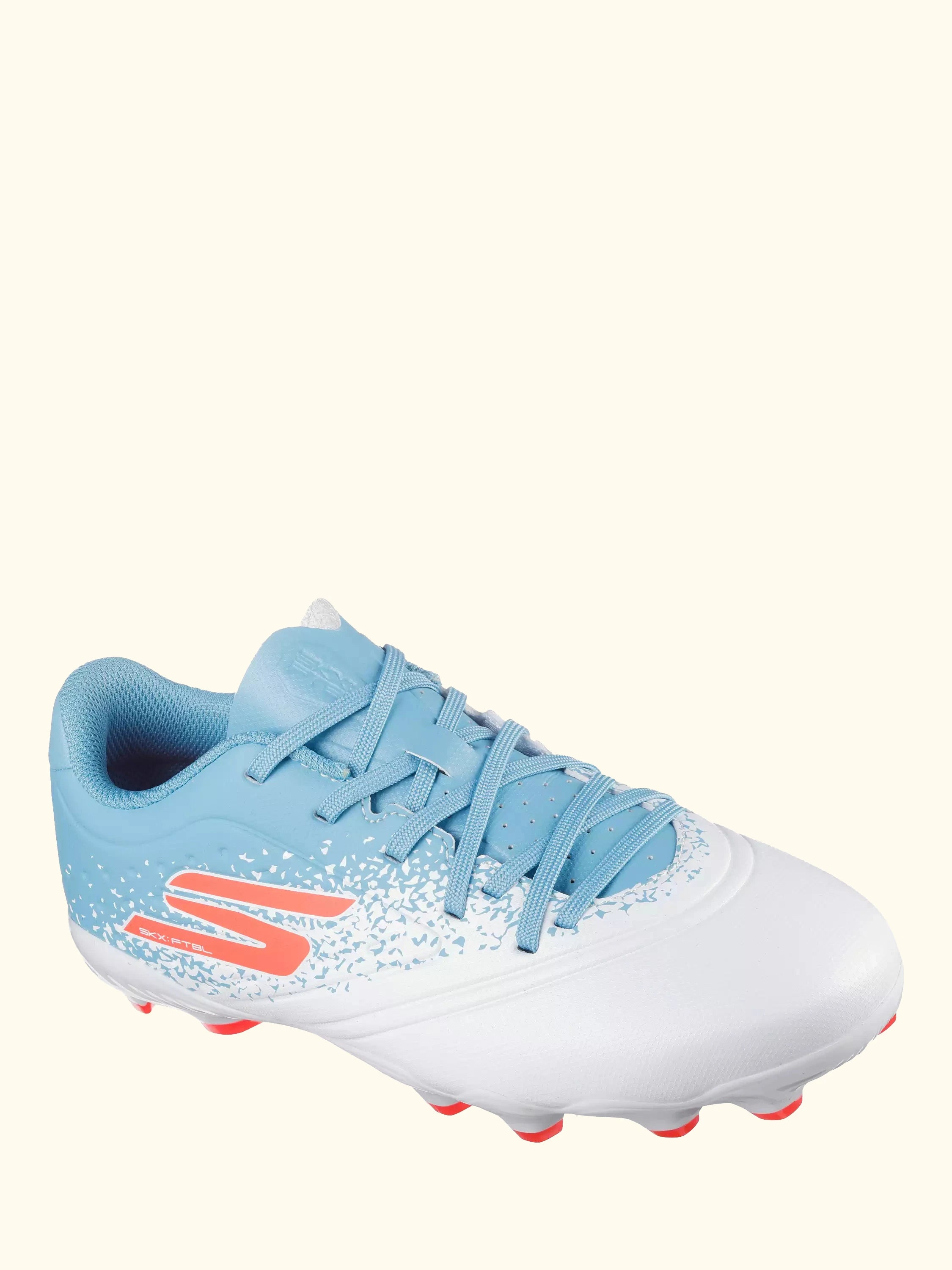 Skechers Kids' Soccer Razor 1.5 Youth FG Football Boots, White/Turquoise
