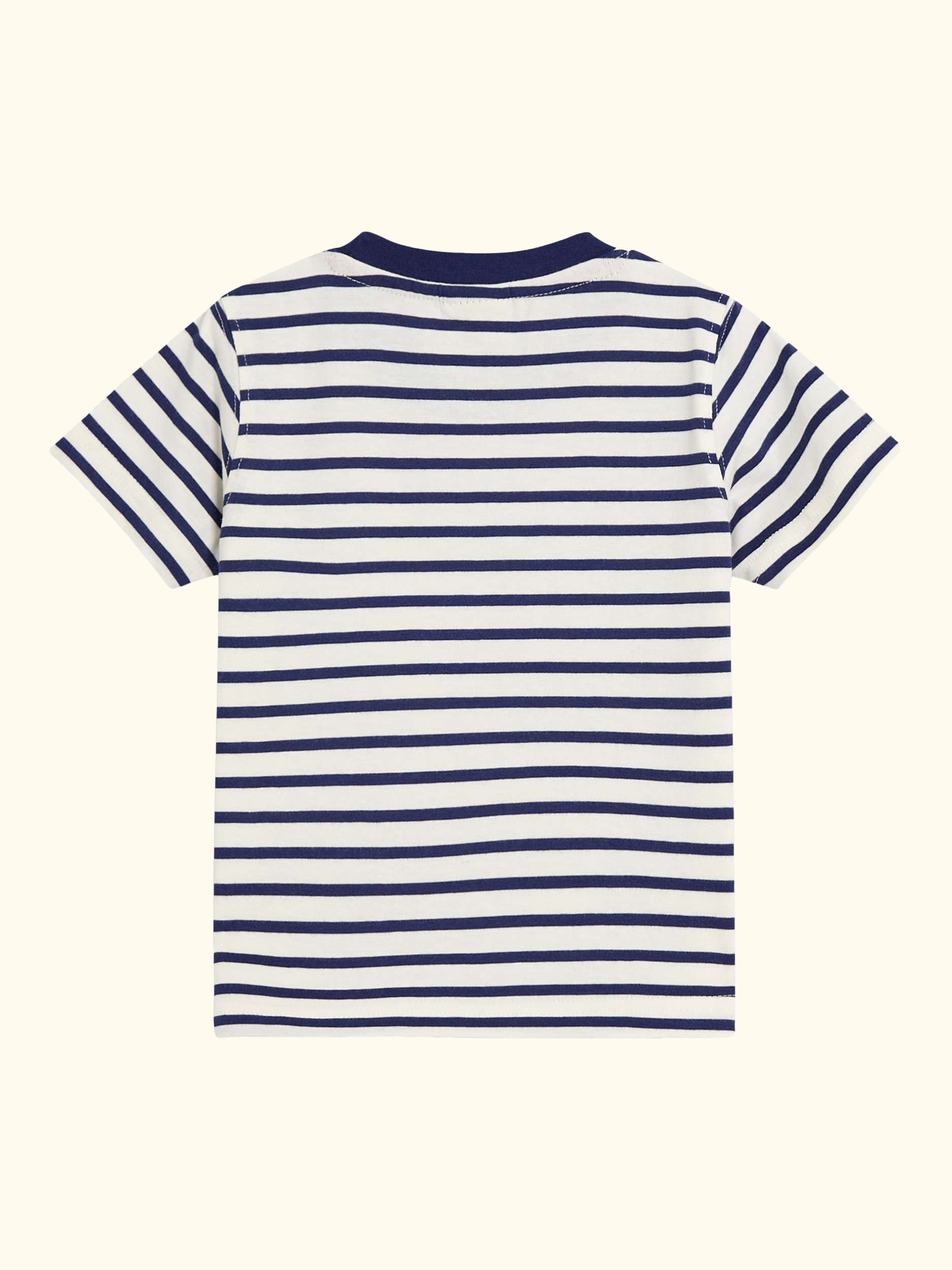 Kids' Safari Animals Stripe T-Shirt, Ecru/Navy