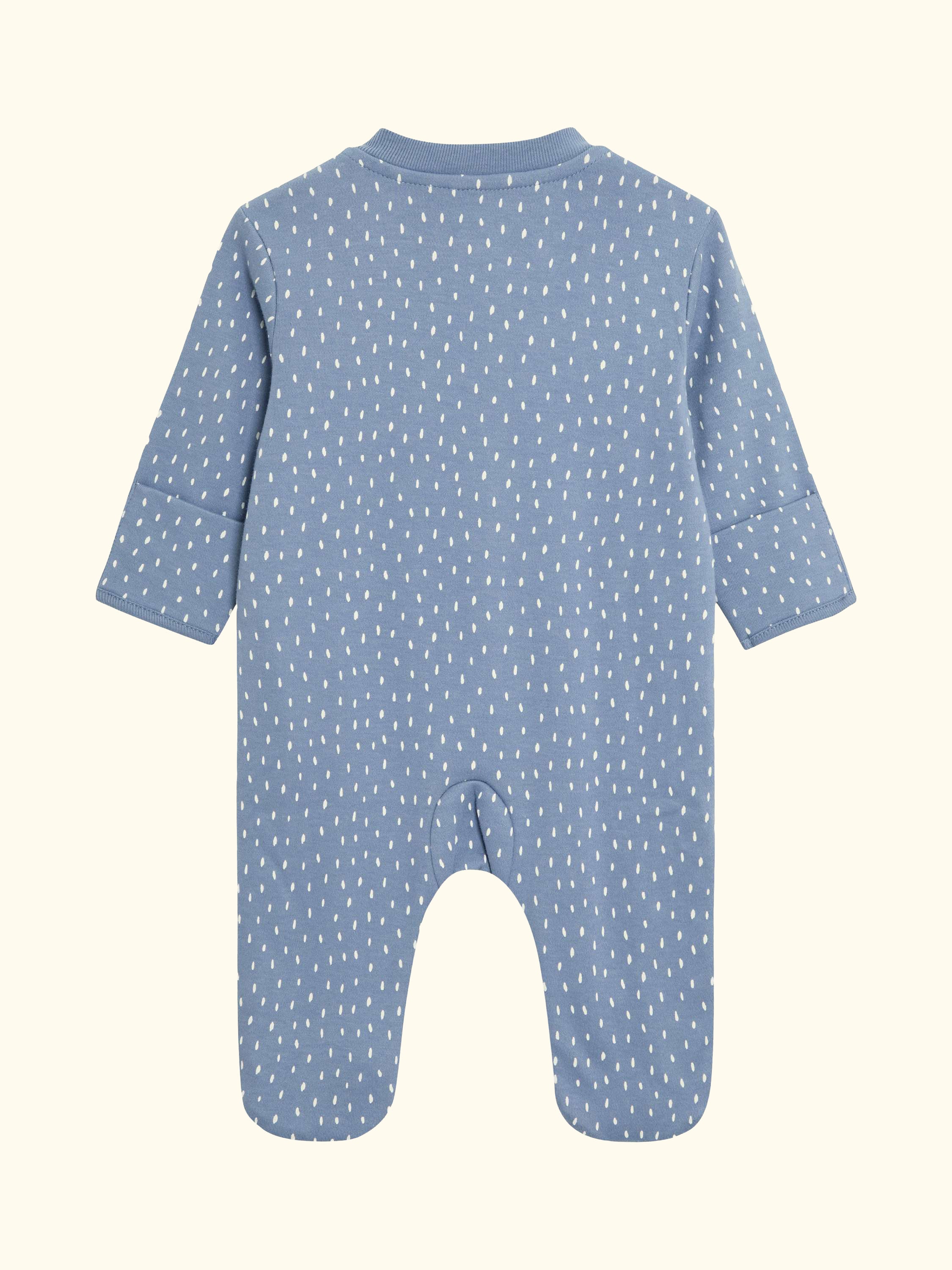 Baby Cotton Bear Appliqué Sleepsuit, Blue