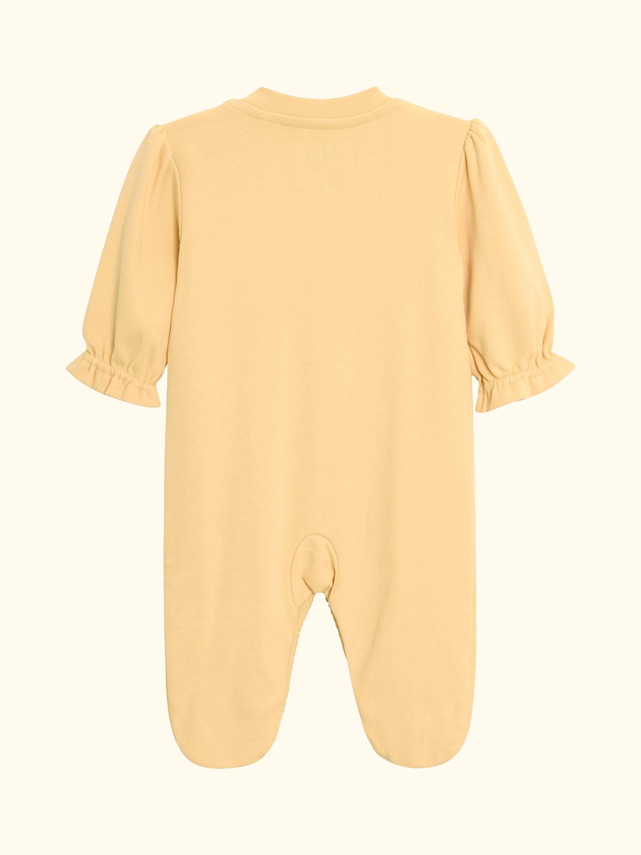 Kids' Cotton Embroidered Sleepsuit, Yellow, Newborn