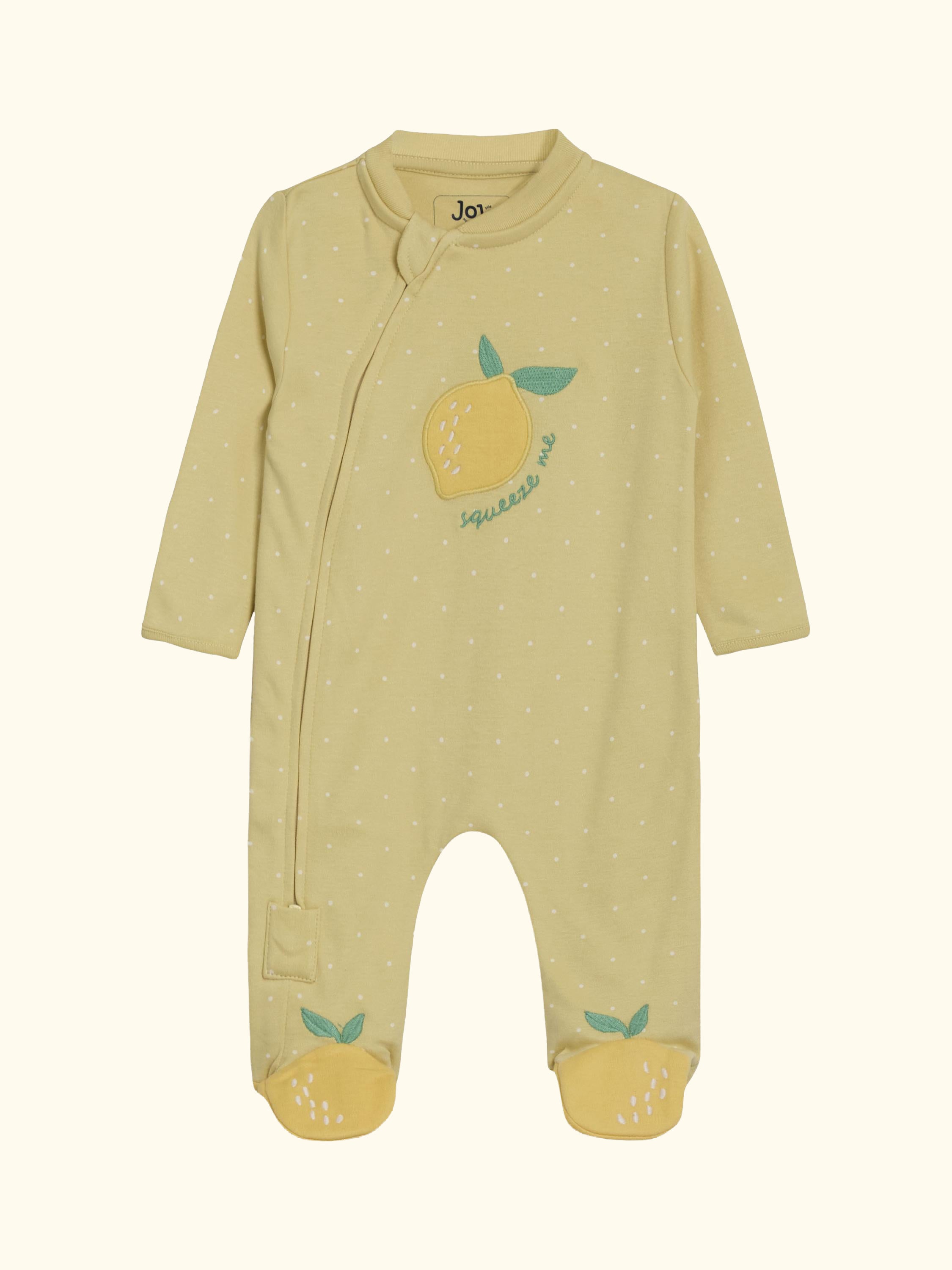 Lemon Applique Sleepsuit, Yellow