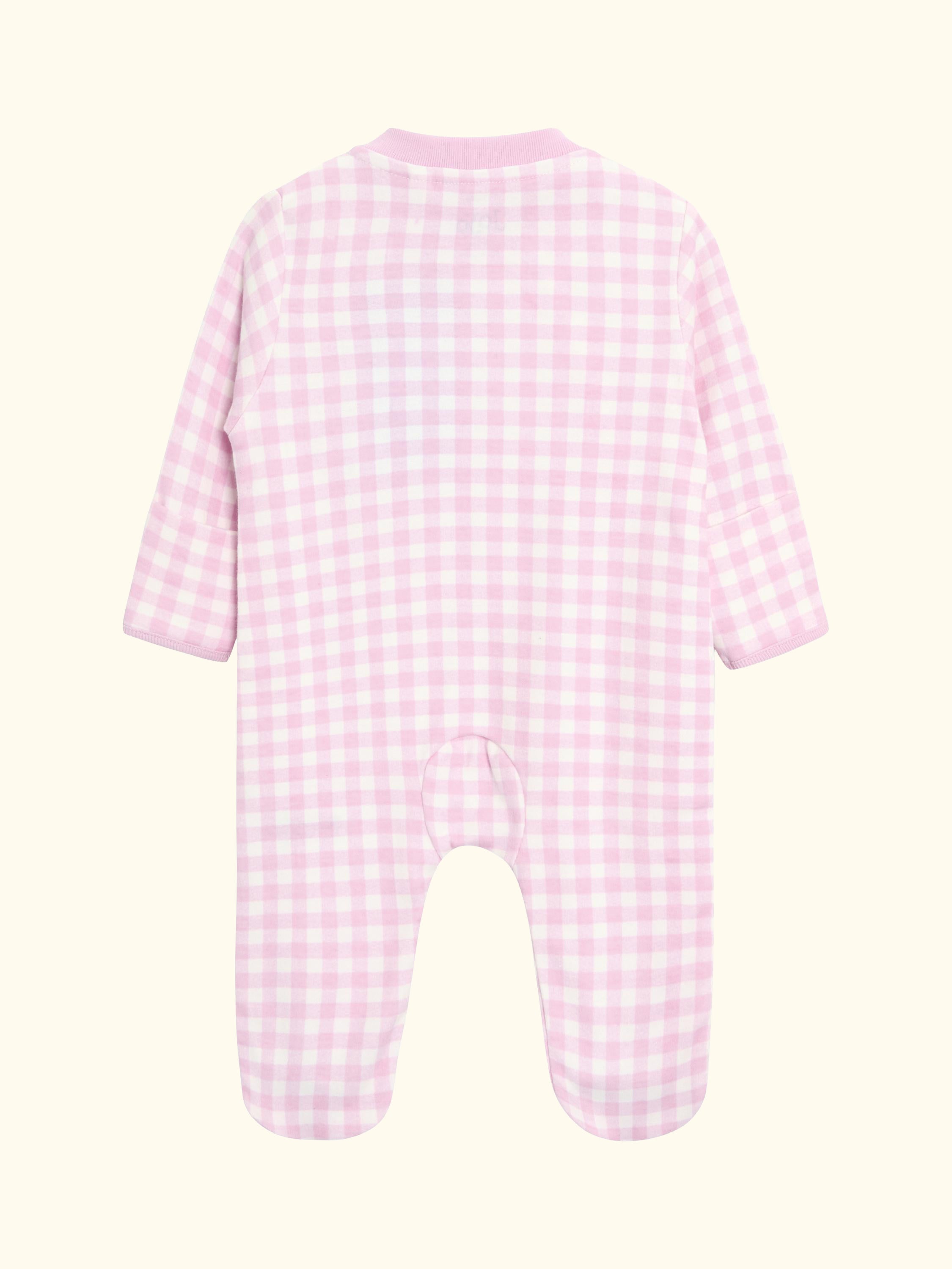 Strawberry Gingham Sleepsuit, Pink