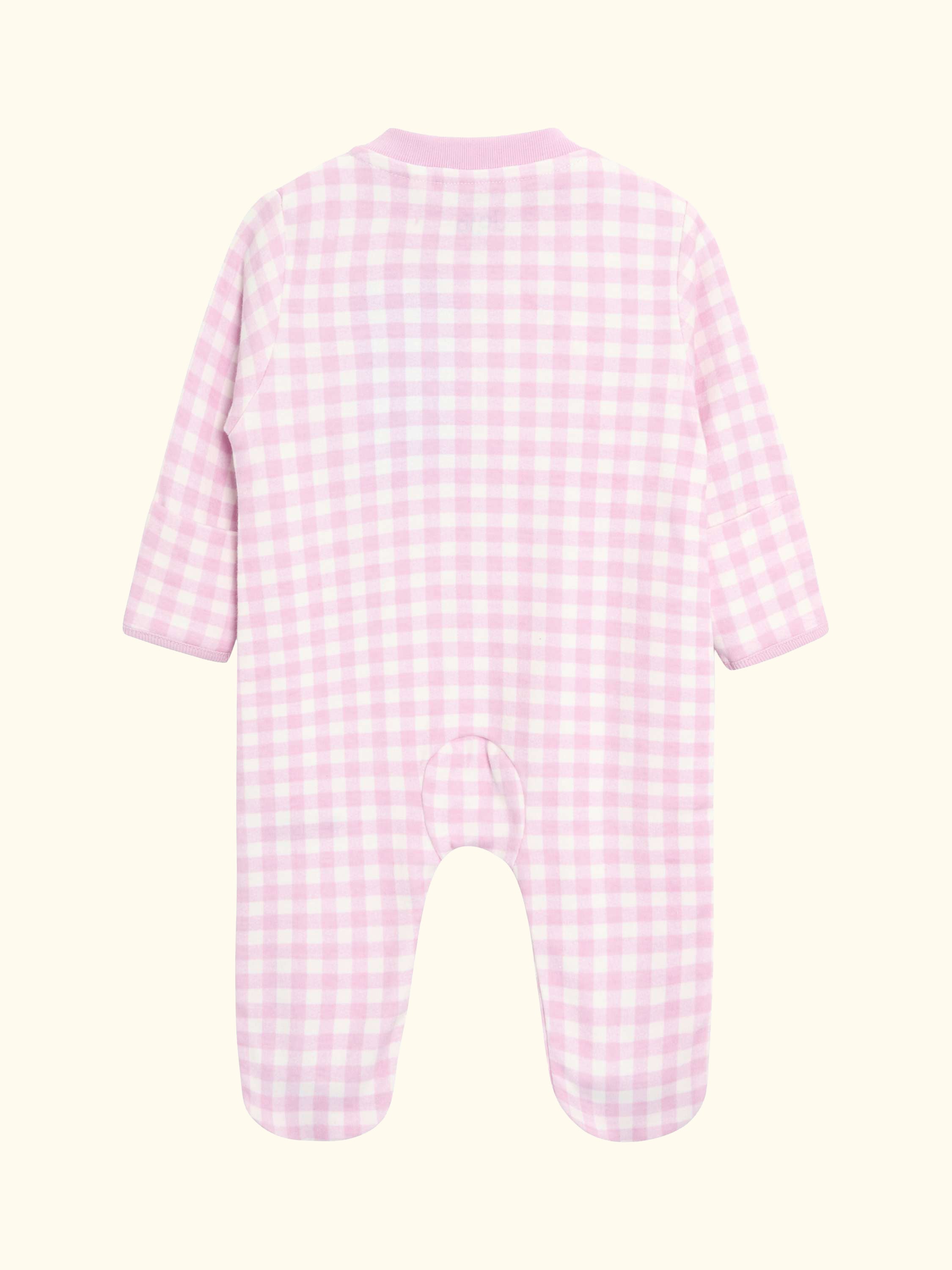 Strawberry Gingham Sleepsuit, Pink
