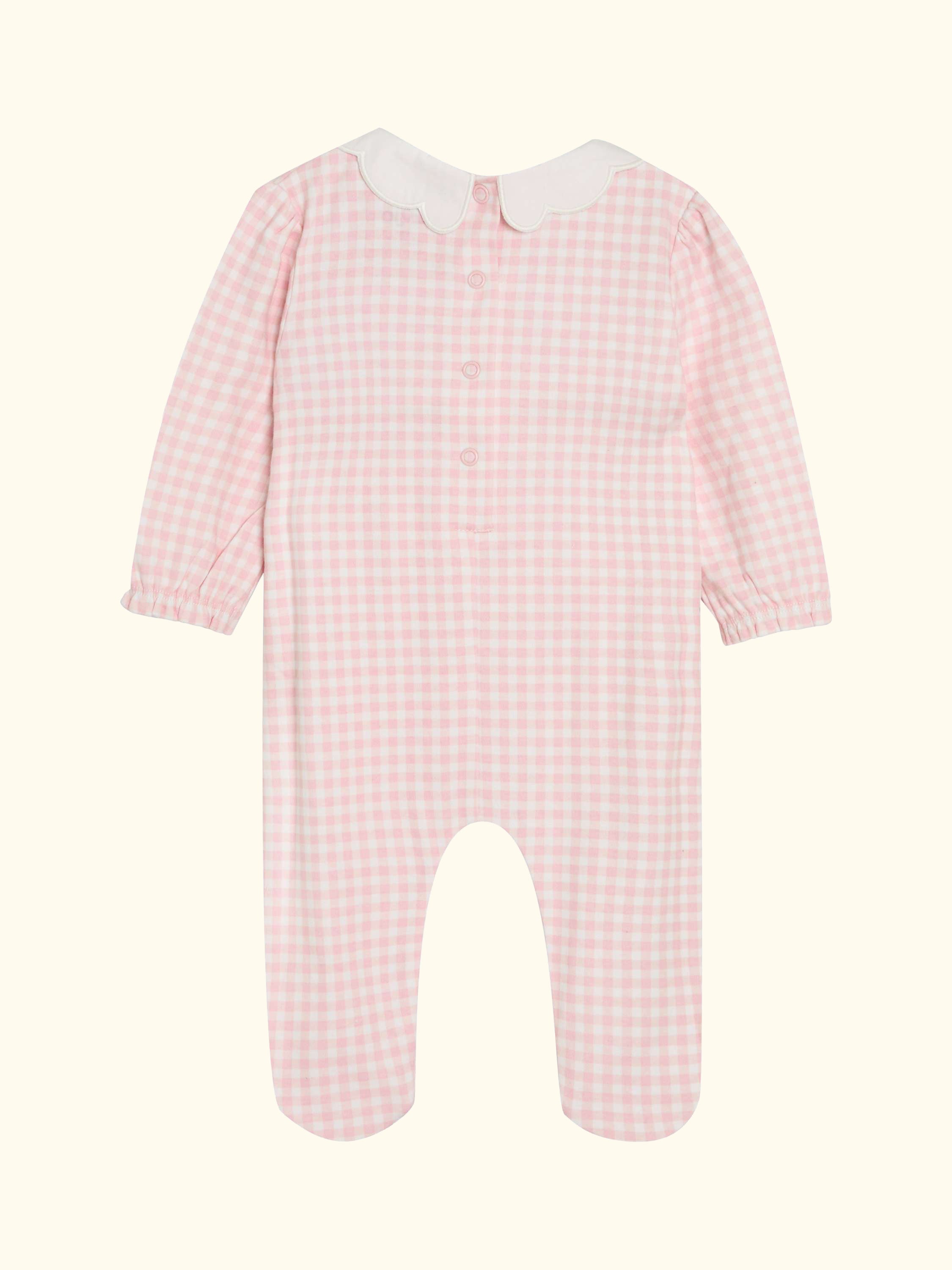 Strawberry Smocked Sleepsuit, Pink