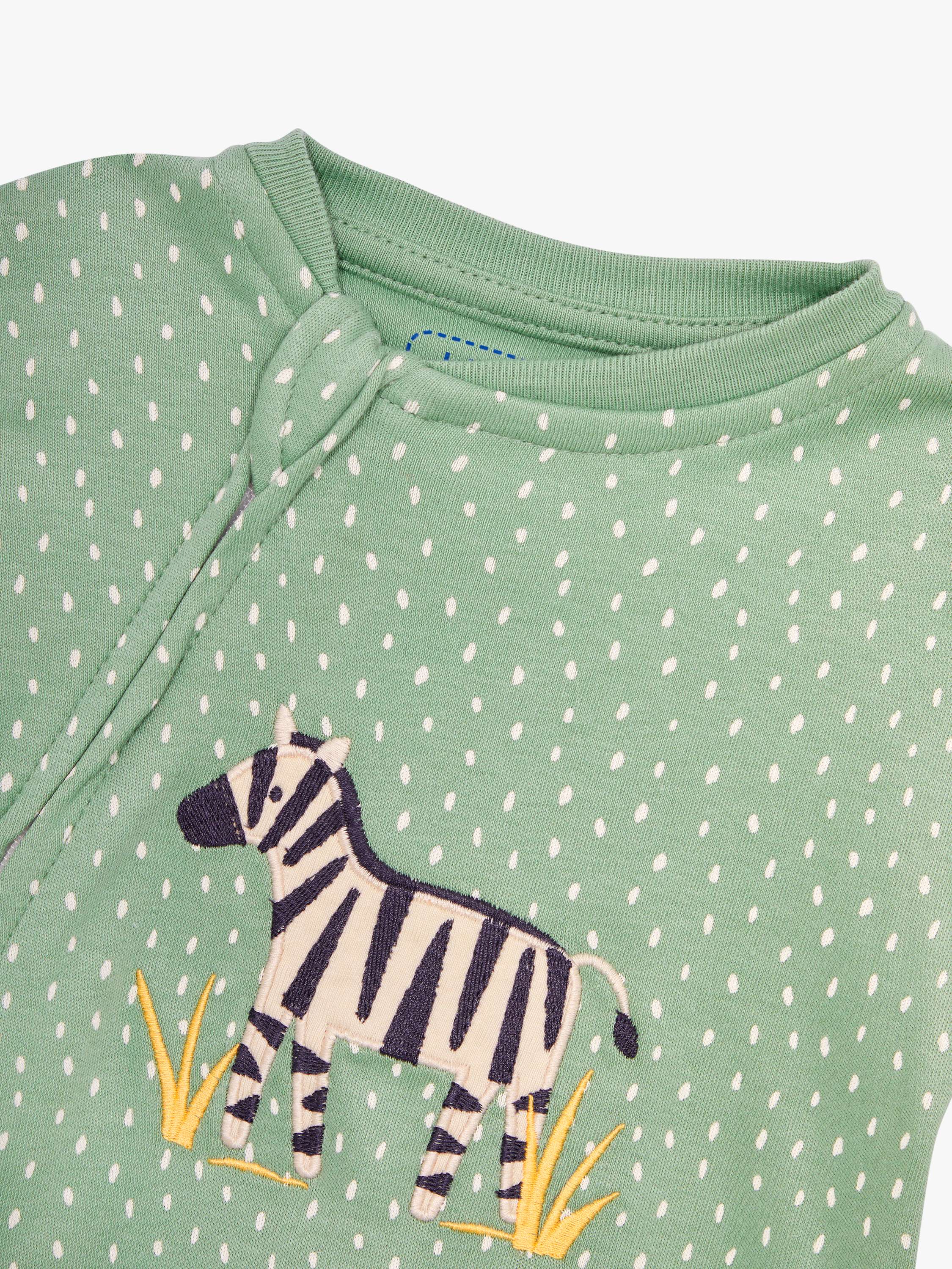 Zebra Applique Zip Sleepsuit, Green/Multi