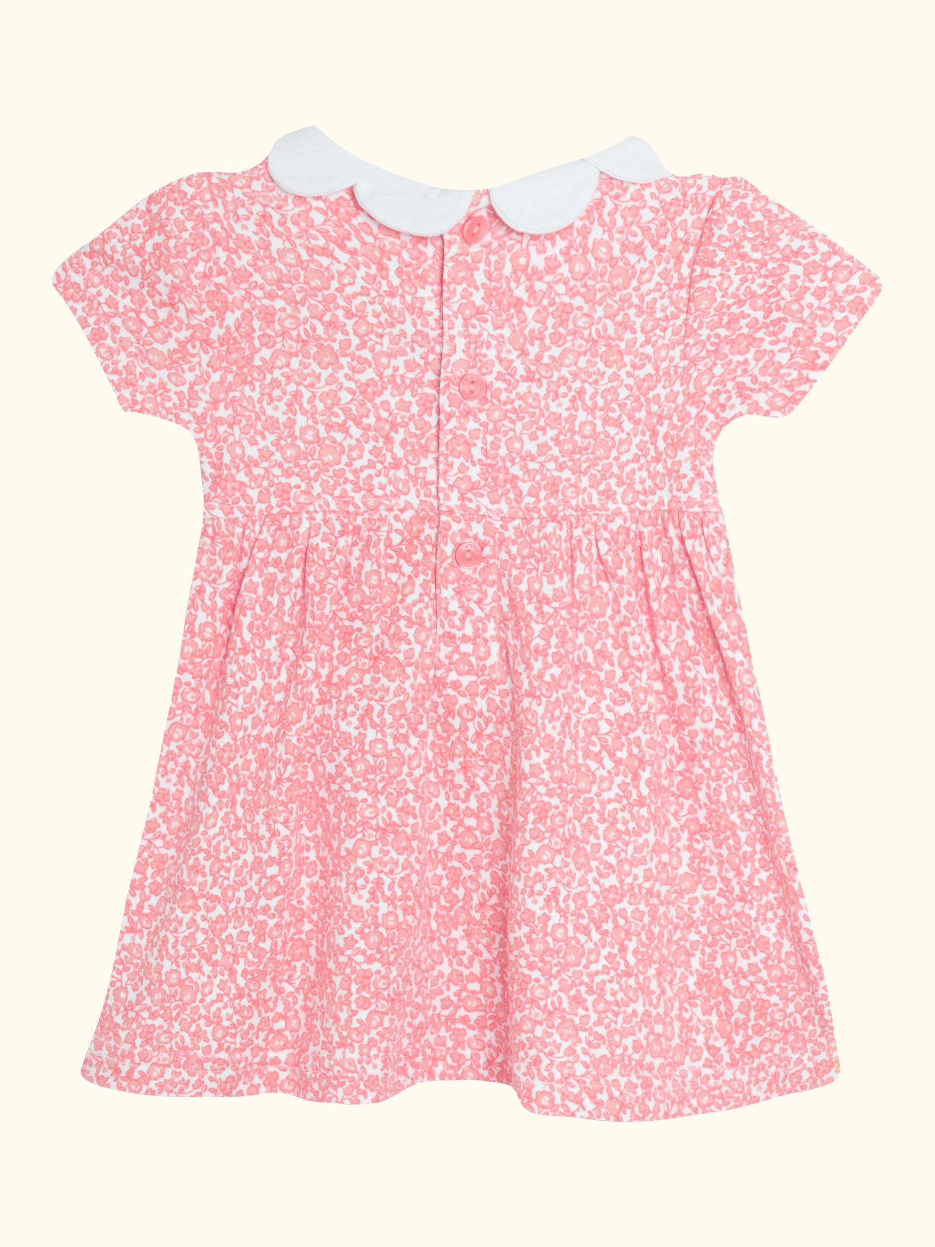 Baby Ditsy Floral Smocked Dress and Bloomers, Pink