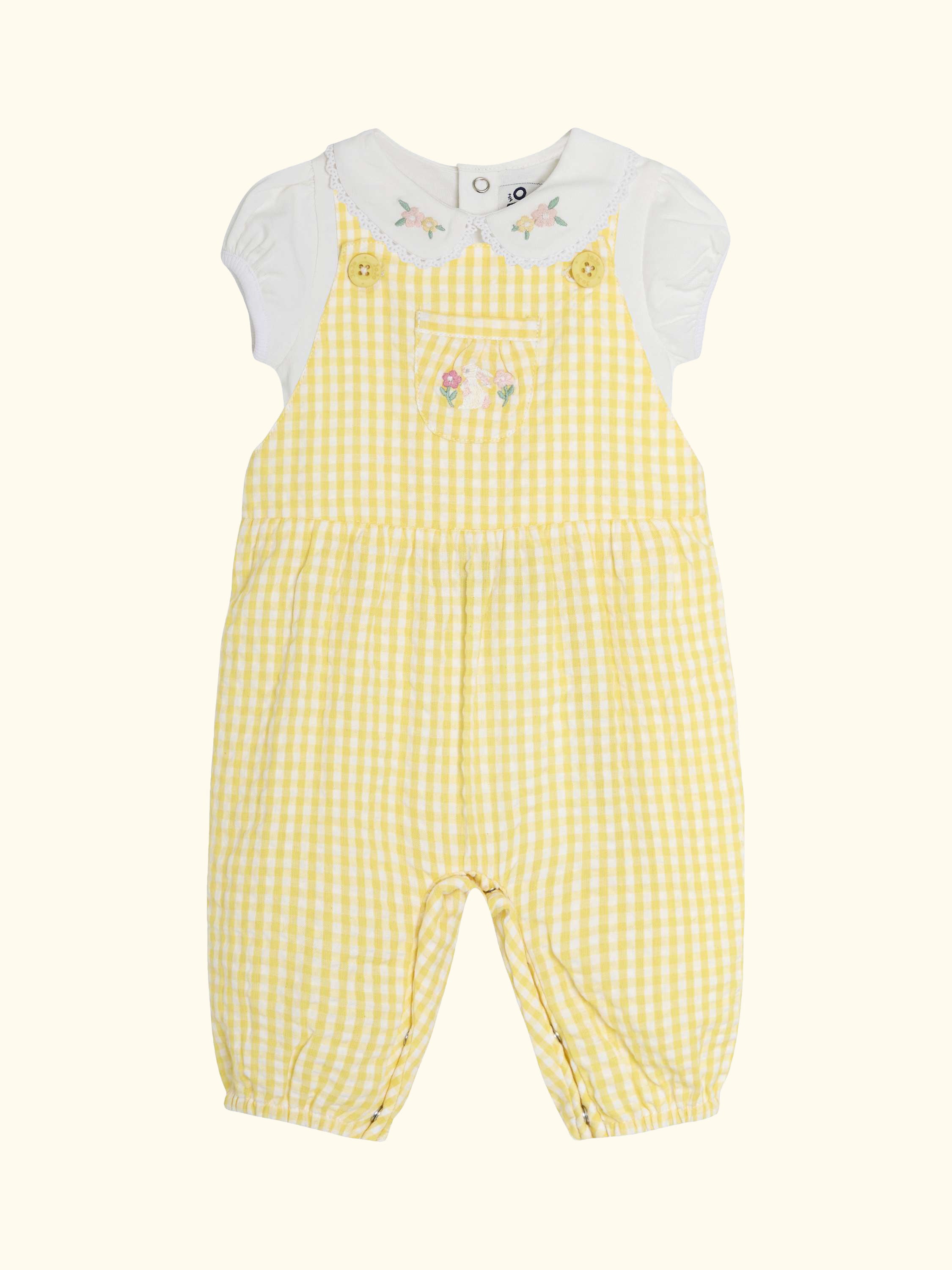 Bunny Dungarees and Vest Set, Yellow