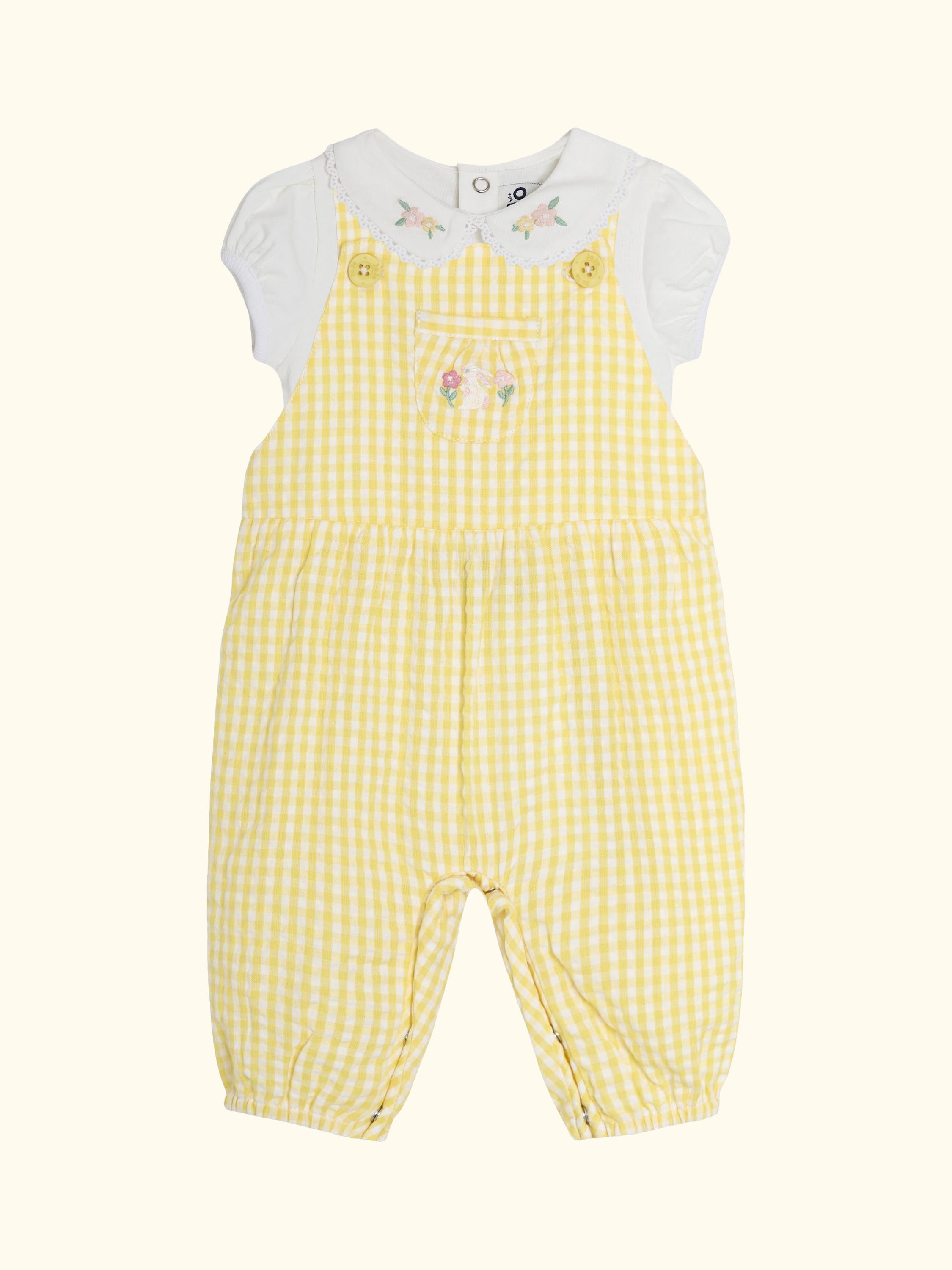 Bunny Dungarees and Vest Set, Yellow