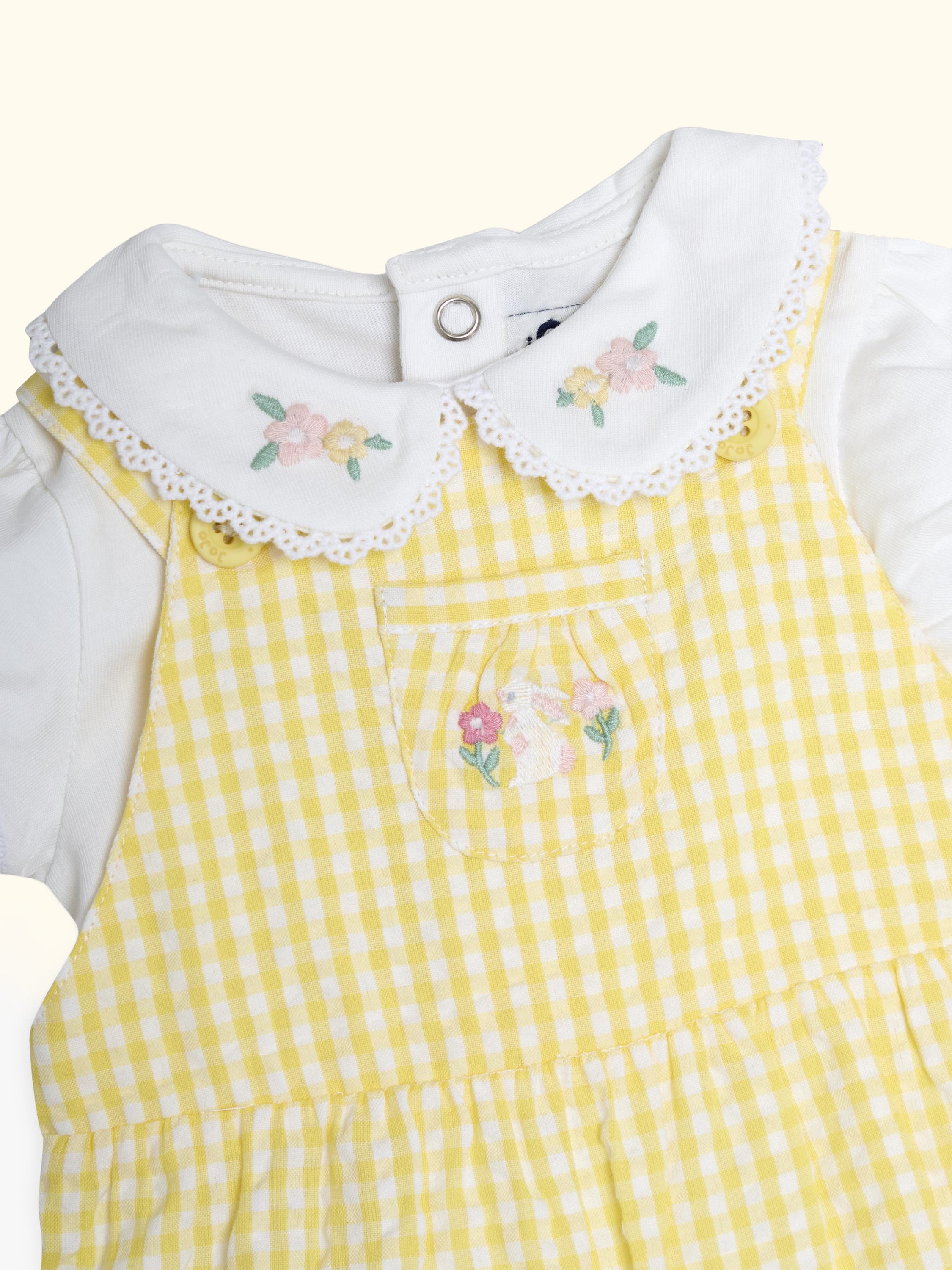 Bunny Dungarees and Vest Set, Yellow