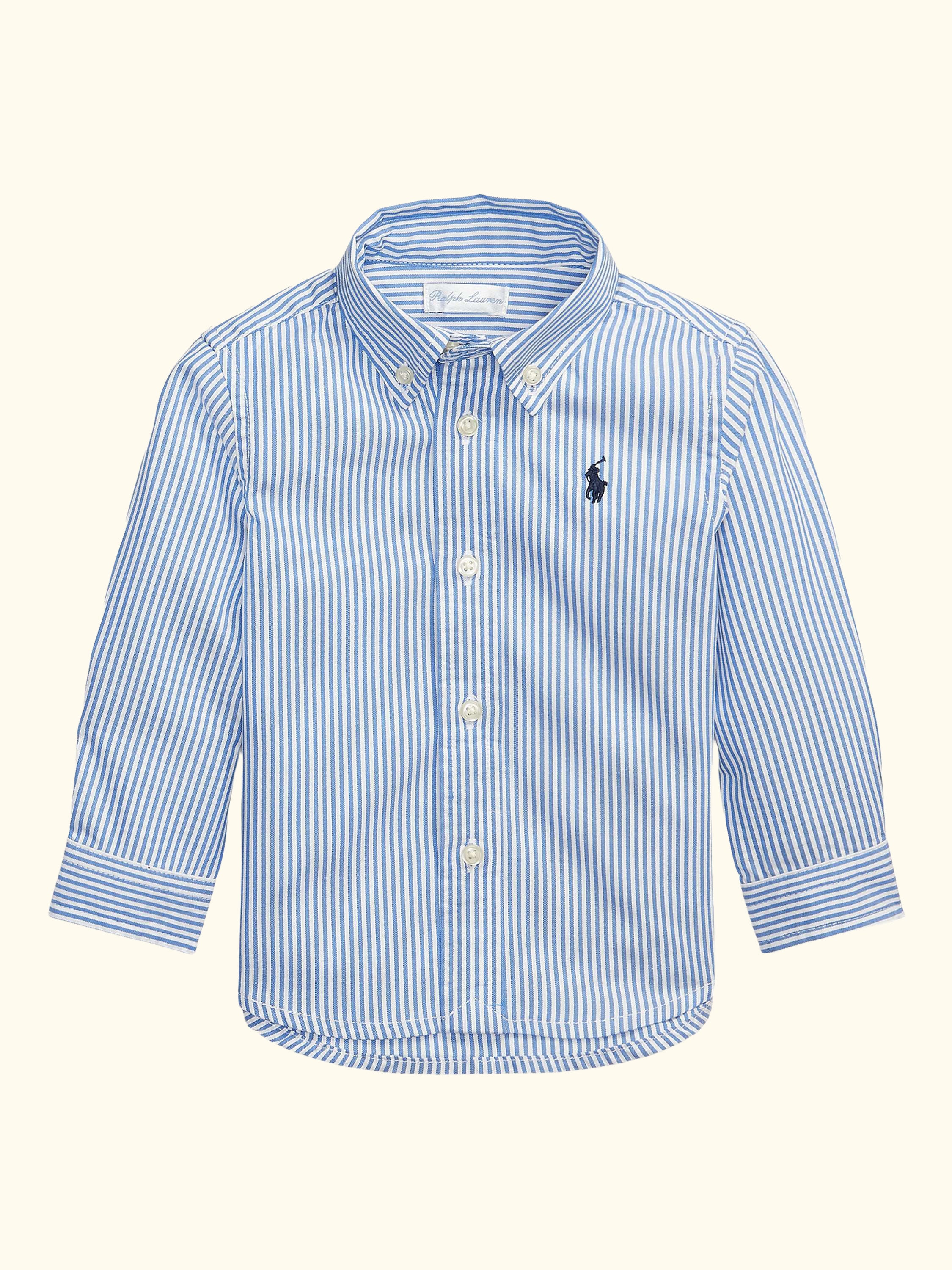 Polo Ralph Lauren Baby Cotton Stripe Button-Down Collar Shirt, Bsr Blue/White