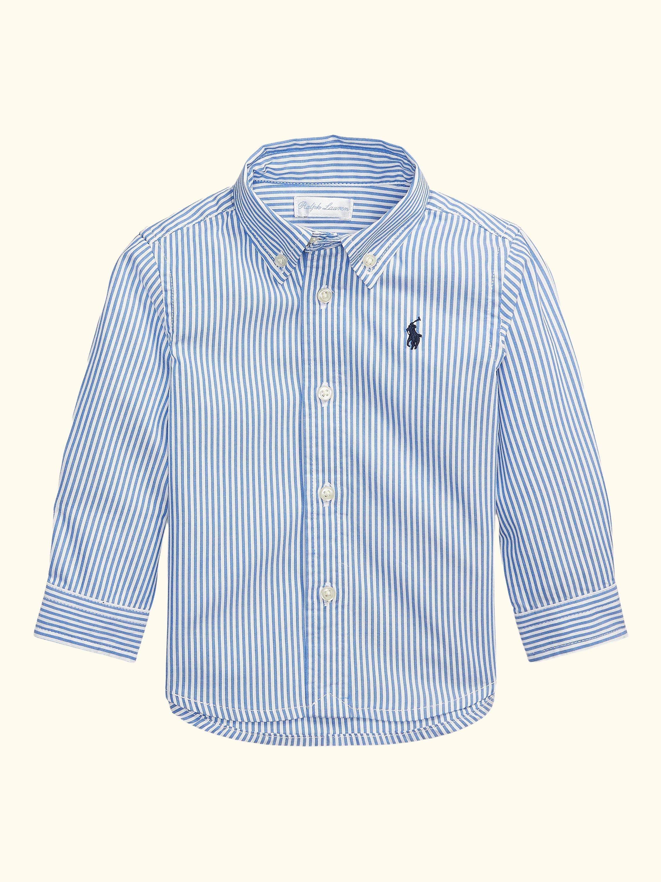 Polo Ralph Lauren Baby Cotton Stripe Button-Down Collar Shirt, Bsr Blue/White