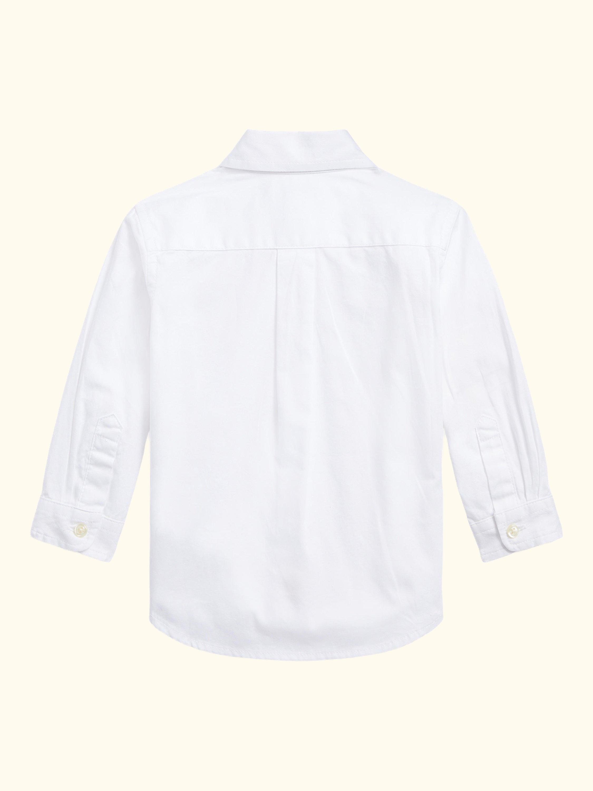 Baby Cotton Button-Down Collar Shirt, White