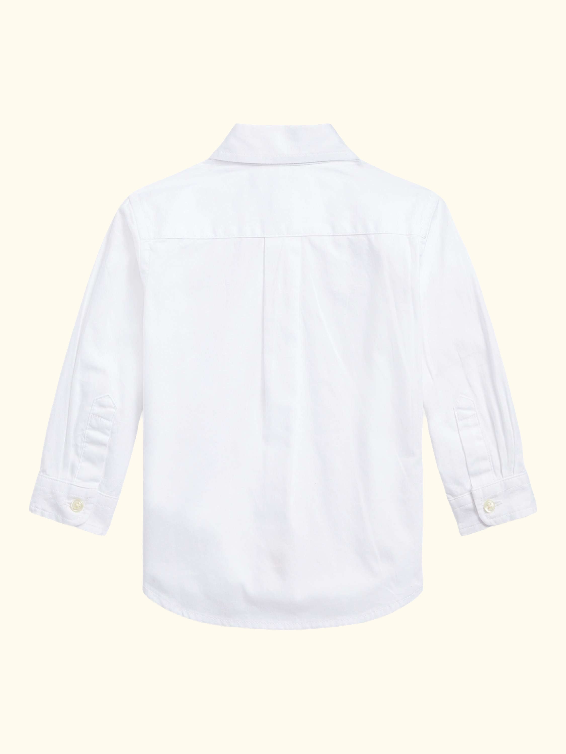 Baby Cotton Button-Down Collar Shirt, White