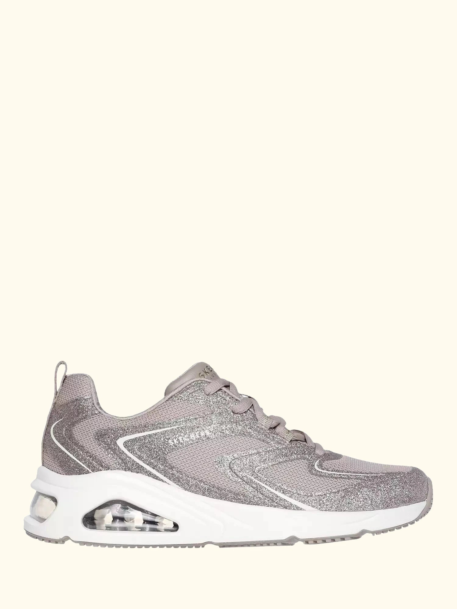 Skechers Street Tres-Air Uno Glit-Airy Trainers, Taupe