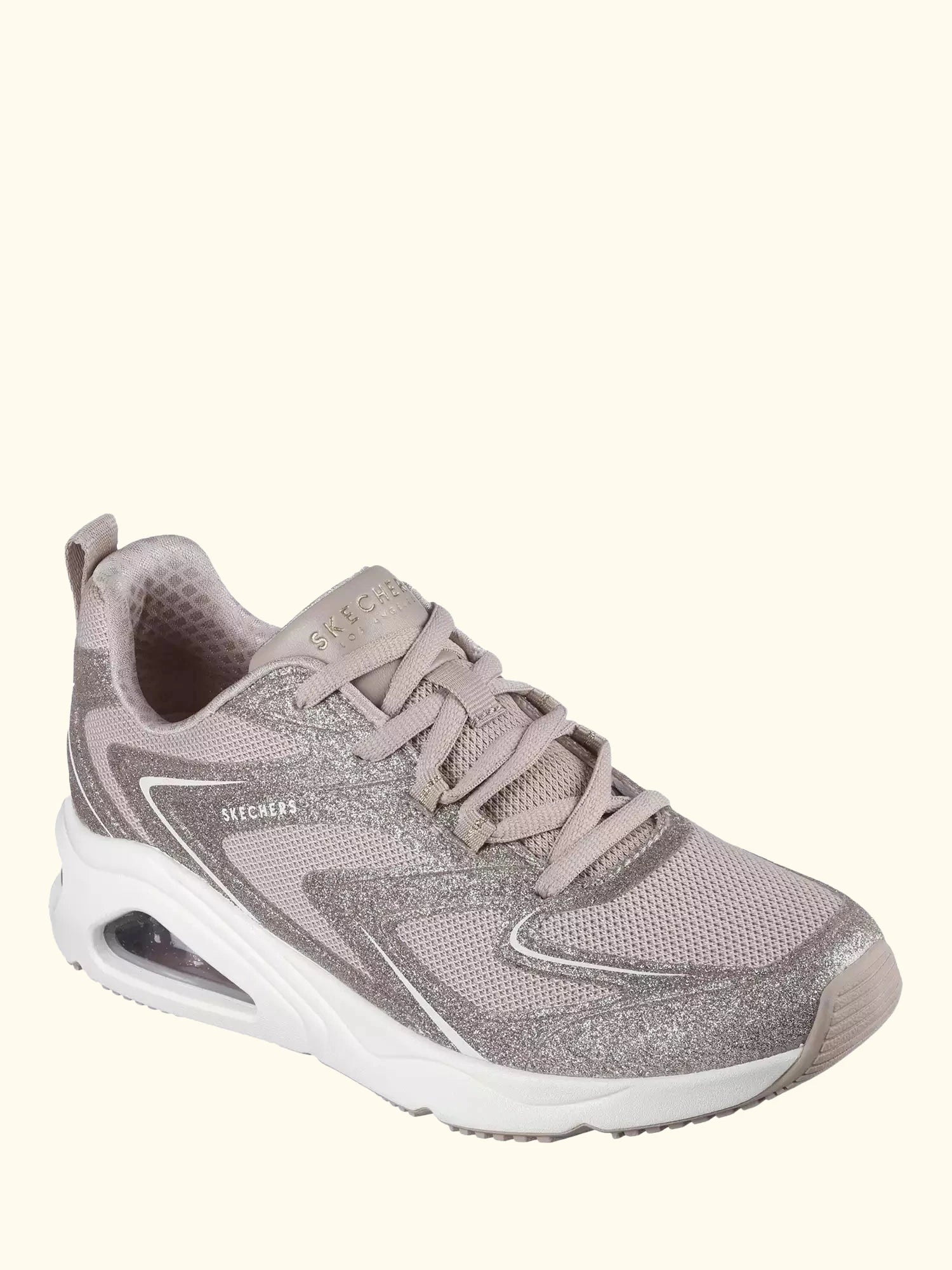 Skechers Street Tres-Air Uno Glit-Airy Trainers, Taupe