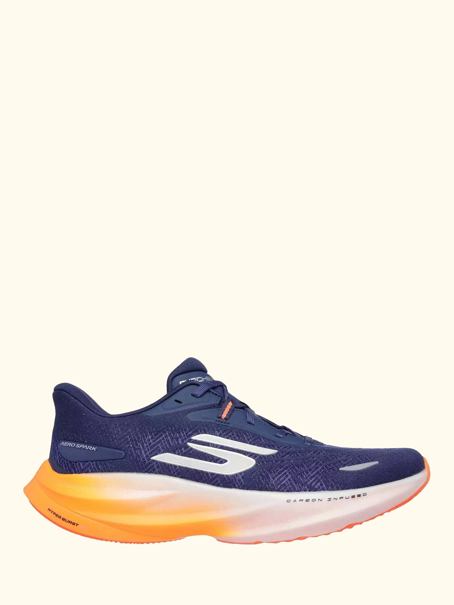 Skechers GO RUN Ride 12 Lace Up Trainers, Navy/Orange