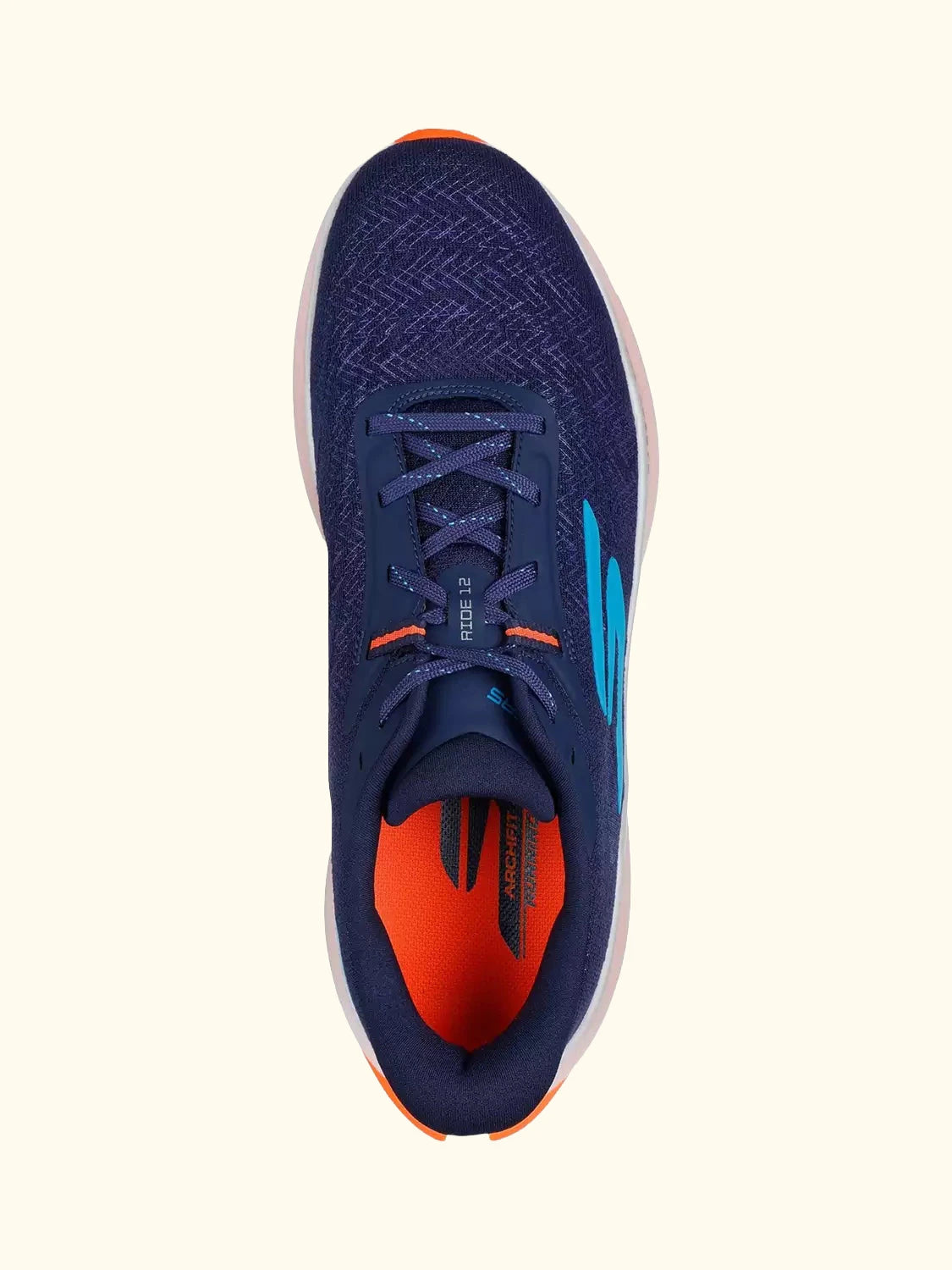 Skechers GO RUN Ride 12 Lace Up Trainers, Navy/Orange