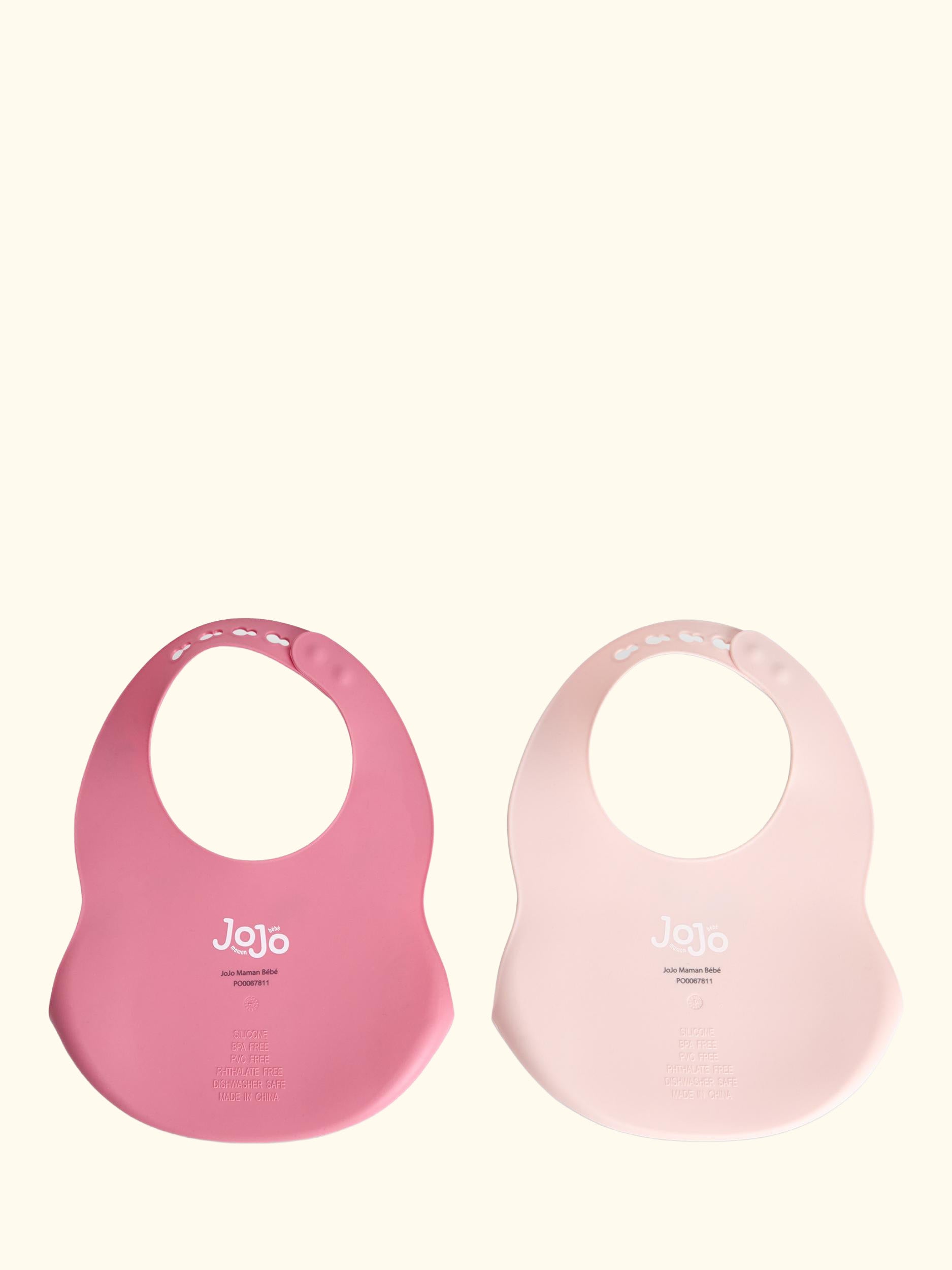 Silicone Cherry Bib, Pack of 2, Pink