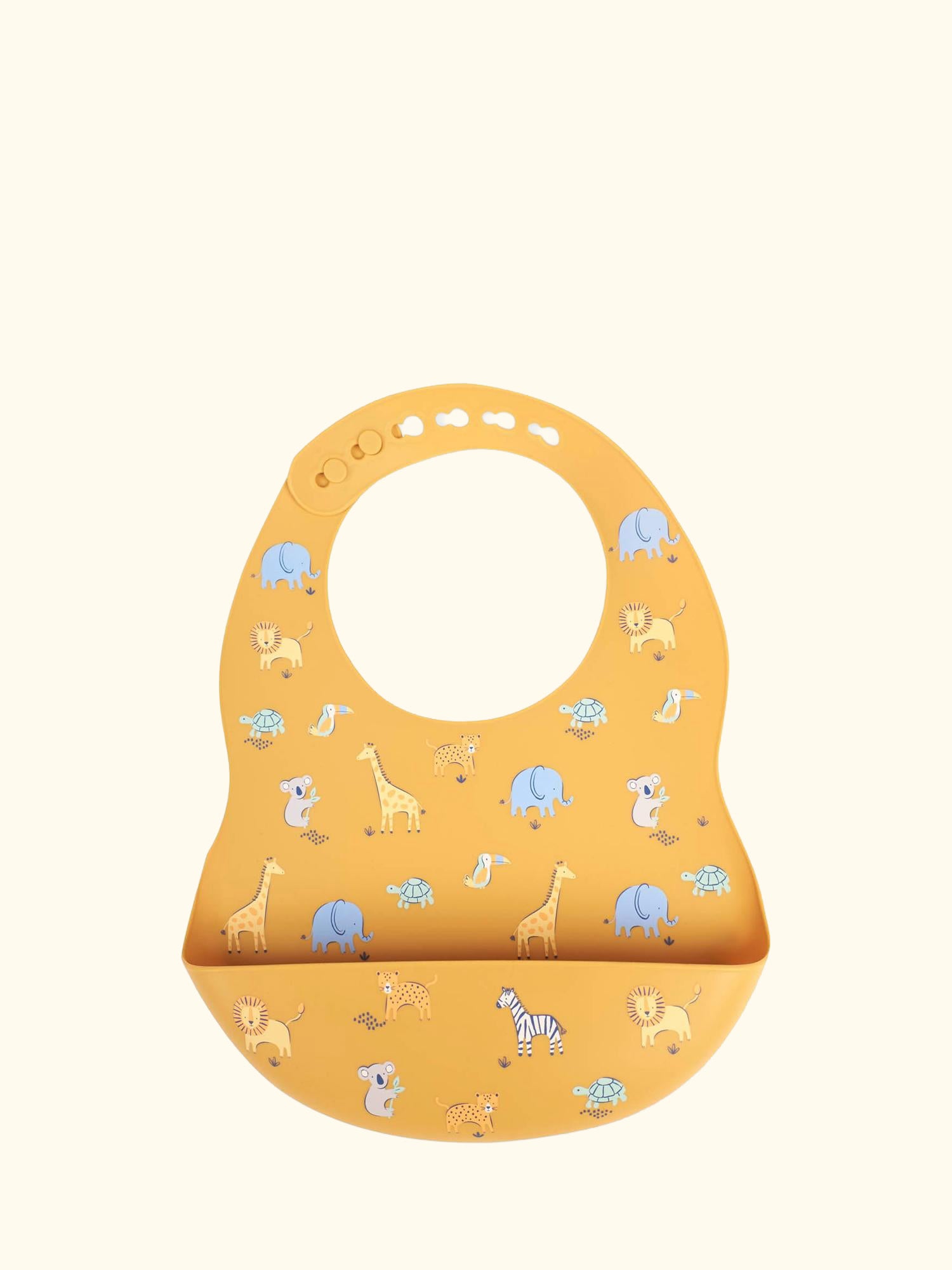 Silicone Safari Bib, Pack of 2, Blue