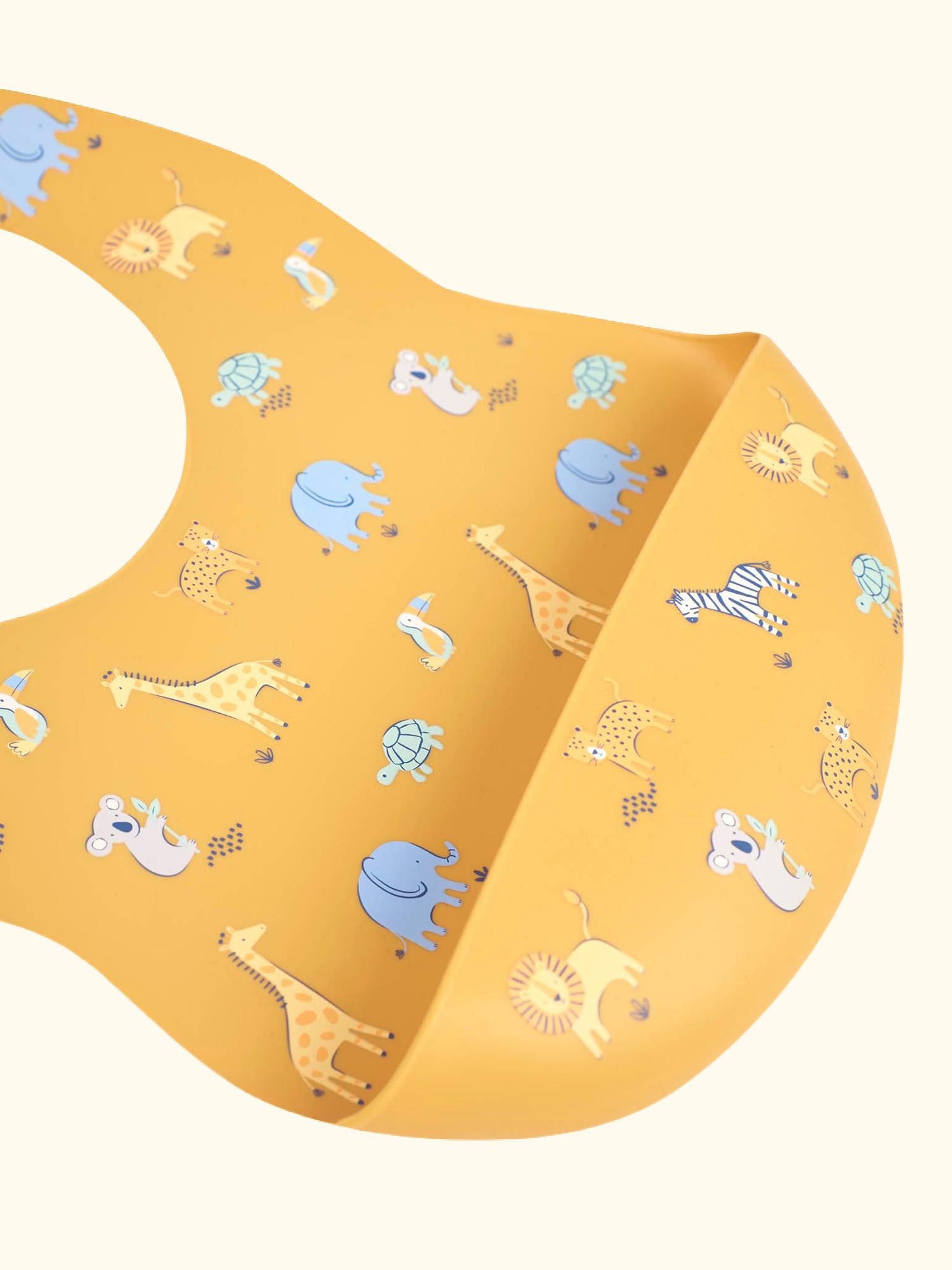 Silicone Safari Bib, Pack of 2, Blue