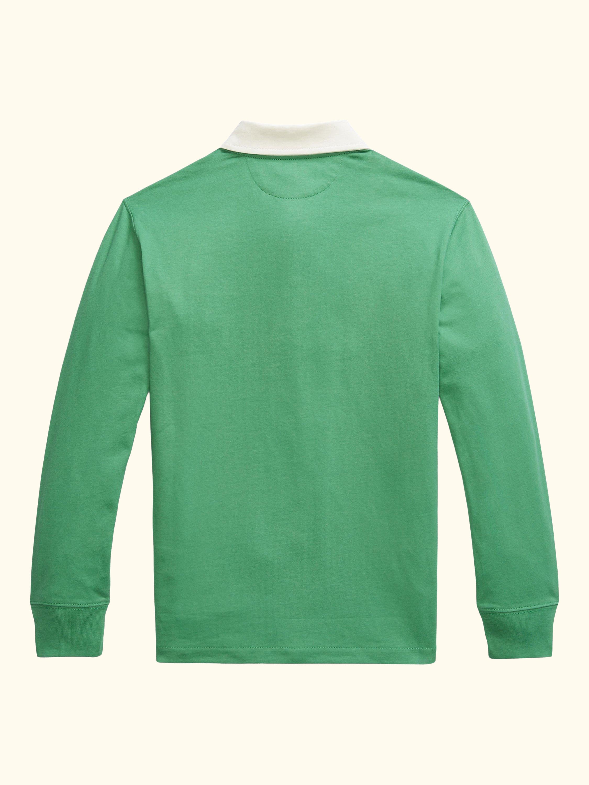 Kids' Cotton Long Sleeved Rugby Shirt, Raft Green