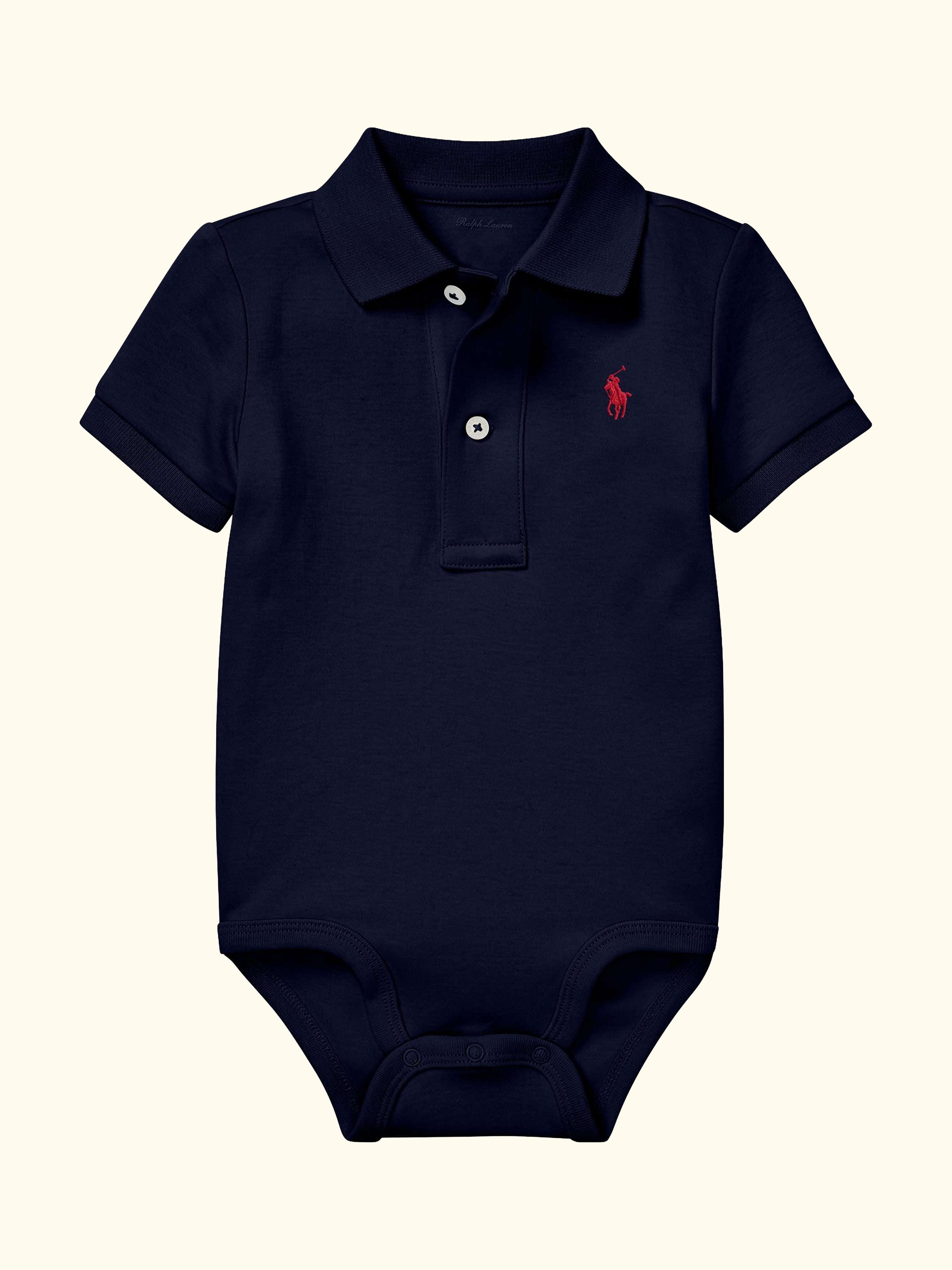 Baby Polo Bodysuit, Refined Navy