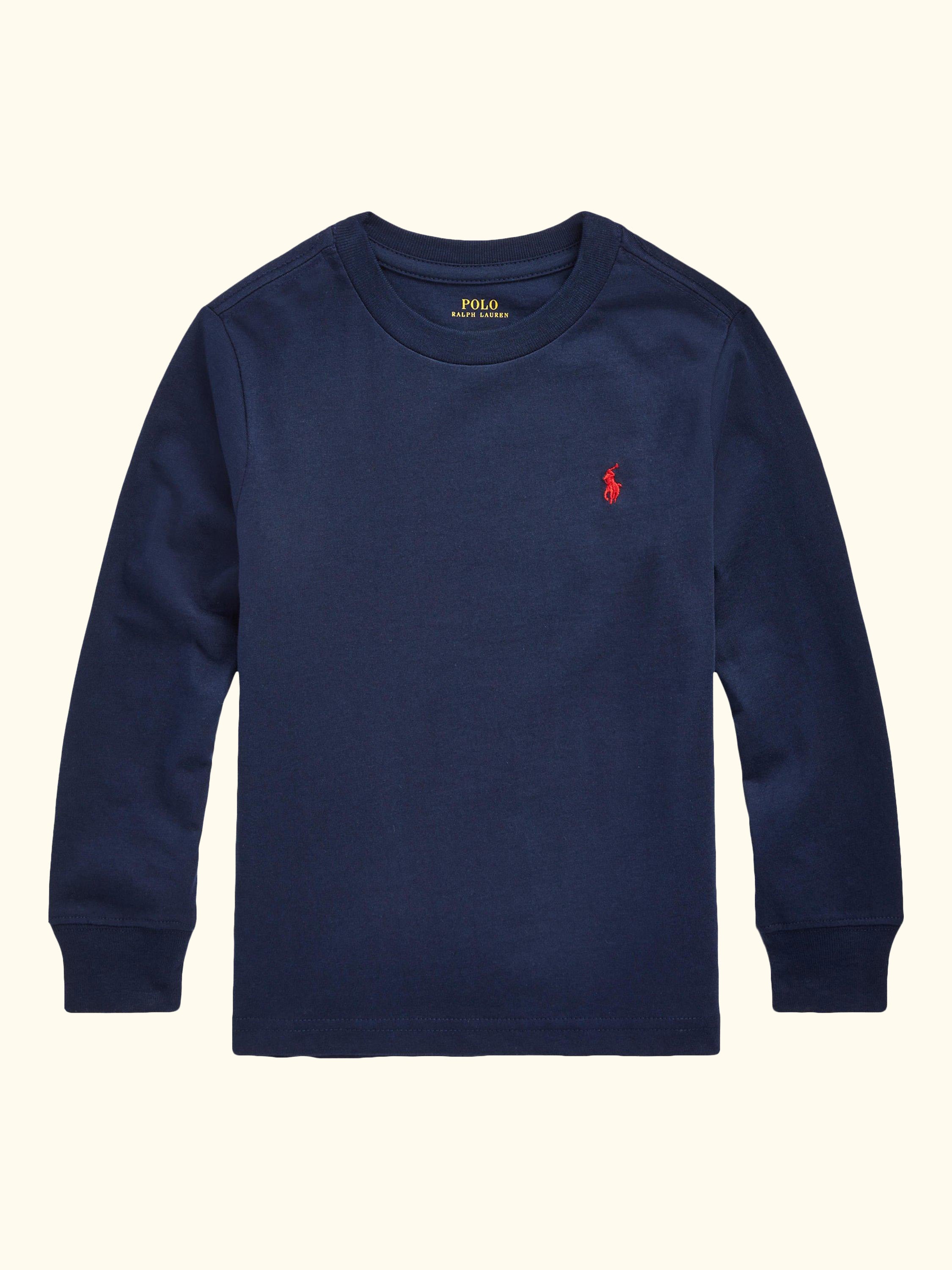 Polo Ralph Lauren Kids' Cotton Long Sleeved T-Shirt, Cruise Navy