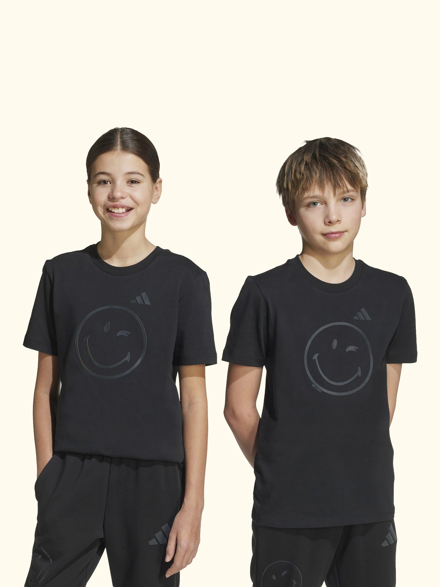 x SmileyWorld Kids' Graphic T-Shirt, Black/Carbon