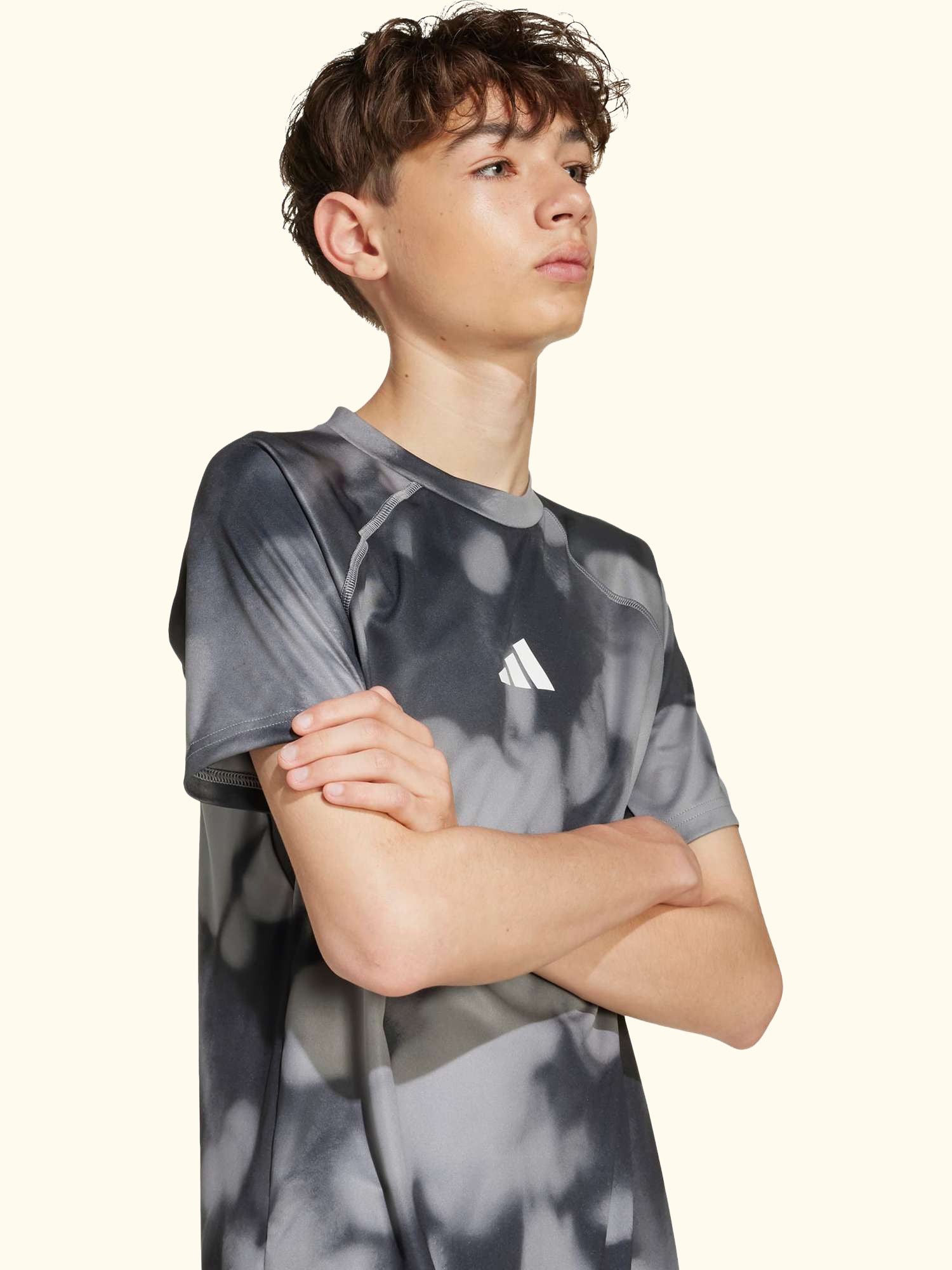 Kids' Short Sleeved Training T-Shirt, Carbon/Black