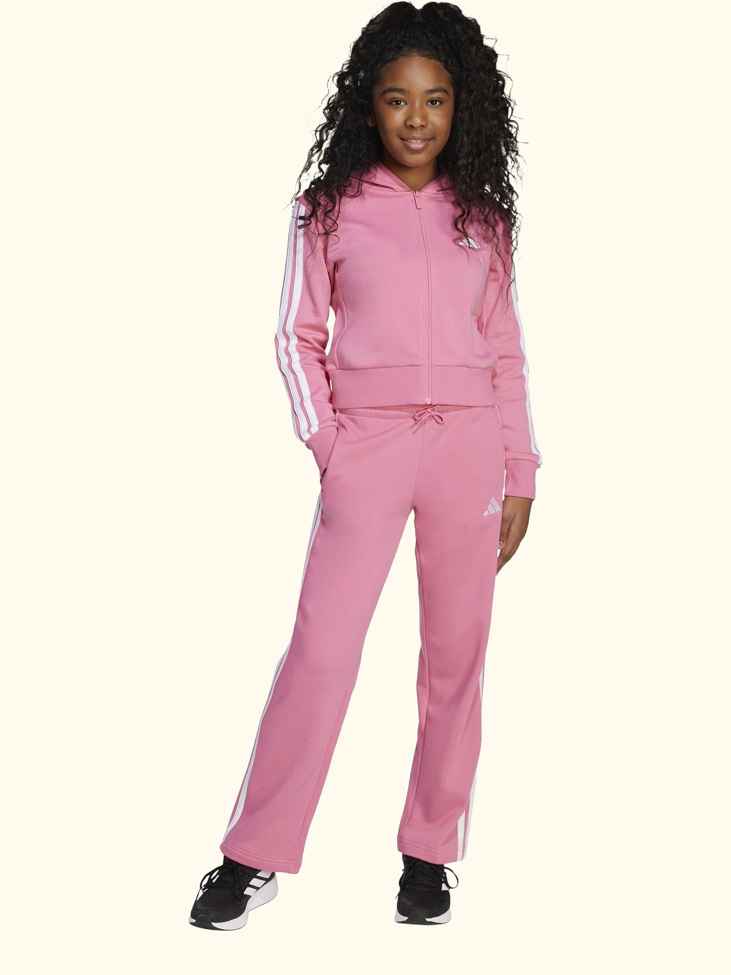 Kids' Cotton Blend Essentials Tracksuit, Pink/White