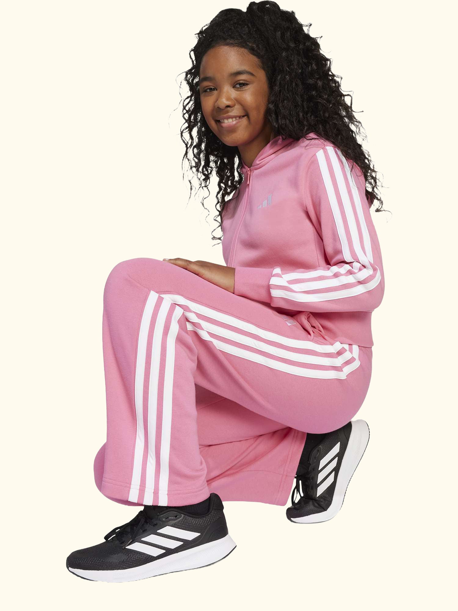 Kids' Cotton Blend Essentials Tracksuit, Pink/White