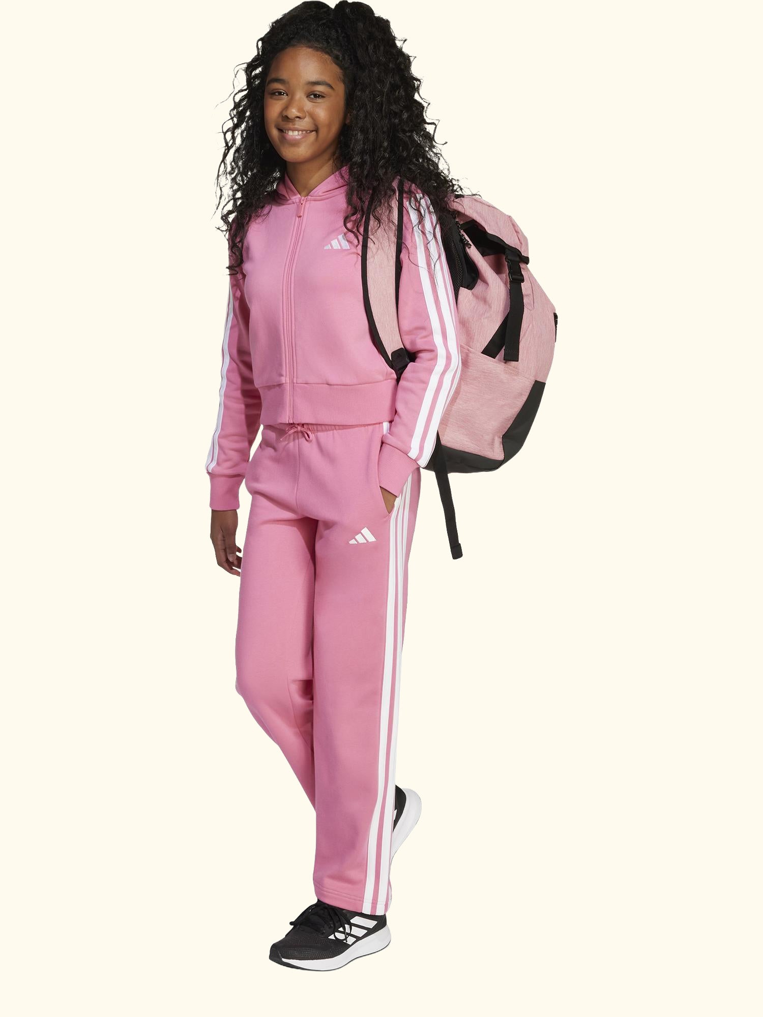 Kids' Cotton Blend Essentials Tracksuit, Pink/White