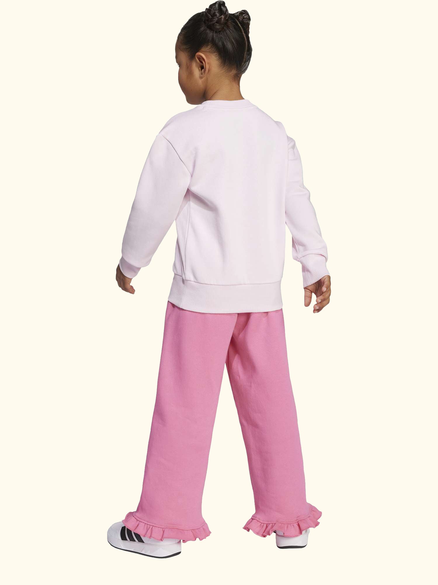 Kids' Fleece Joggers Set, Pink/White