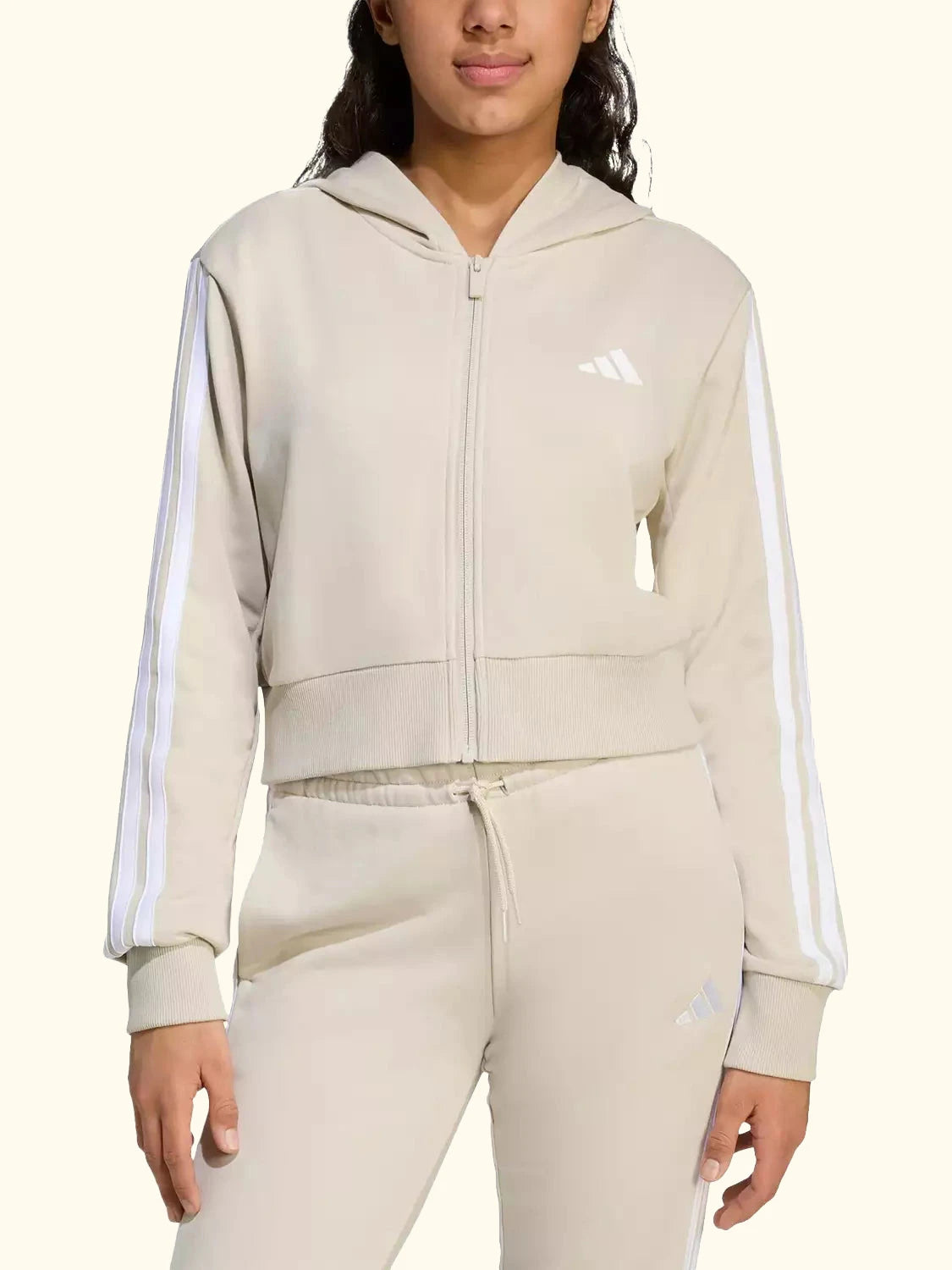addias Kids' Cotton Blend Essentials Full Zip Hoodie
