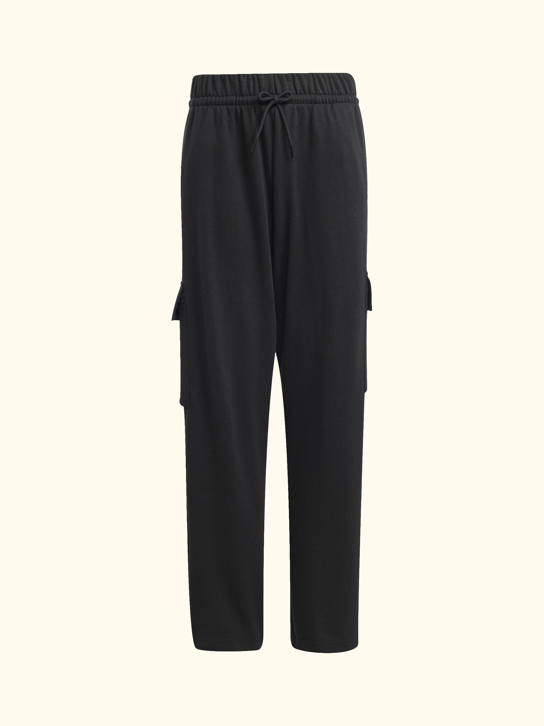 Kids' Essentials Cargo Trousers, Black/White
