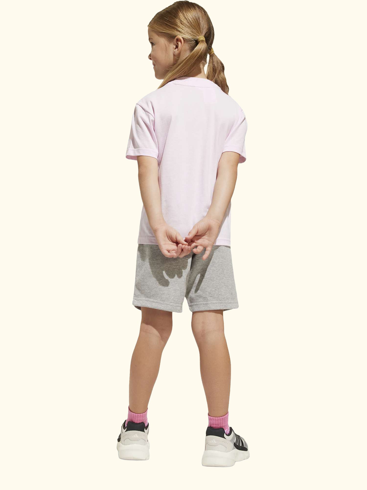 Kids' Unisex Cotton Essentials T-Shirt Set, Pink/Grey