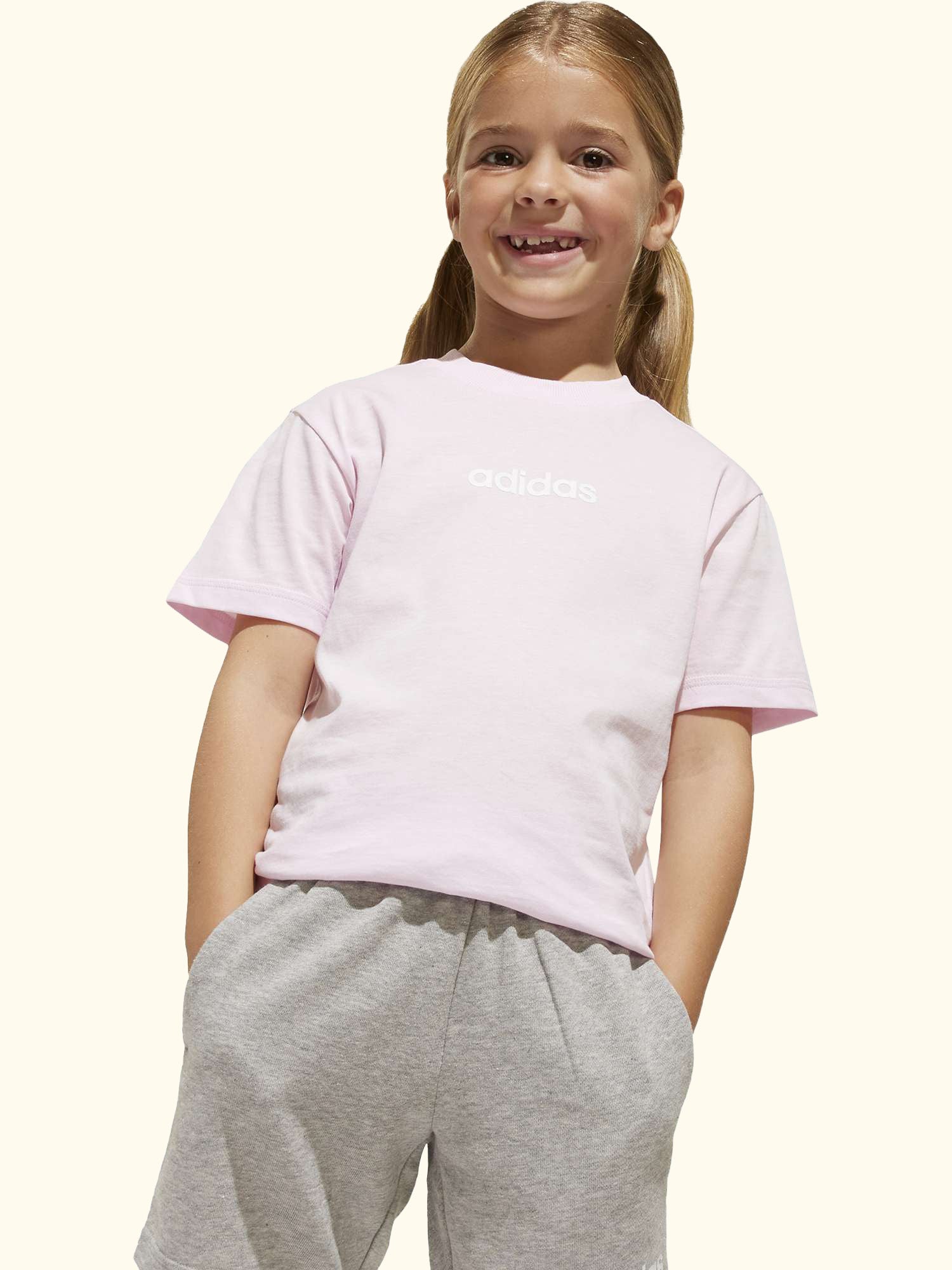 Kids' Unisex Cotton Essentials T-Shirt Set, Pink/Grey