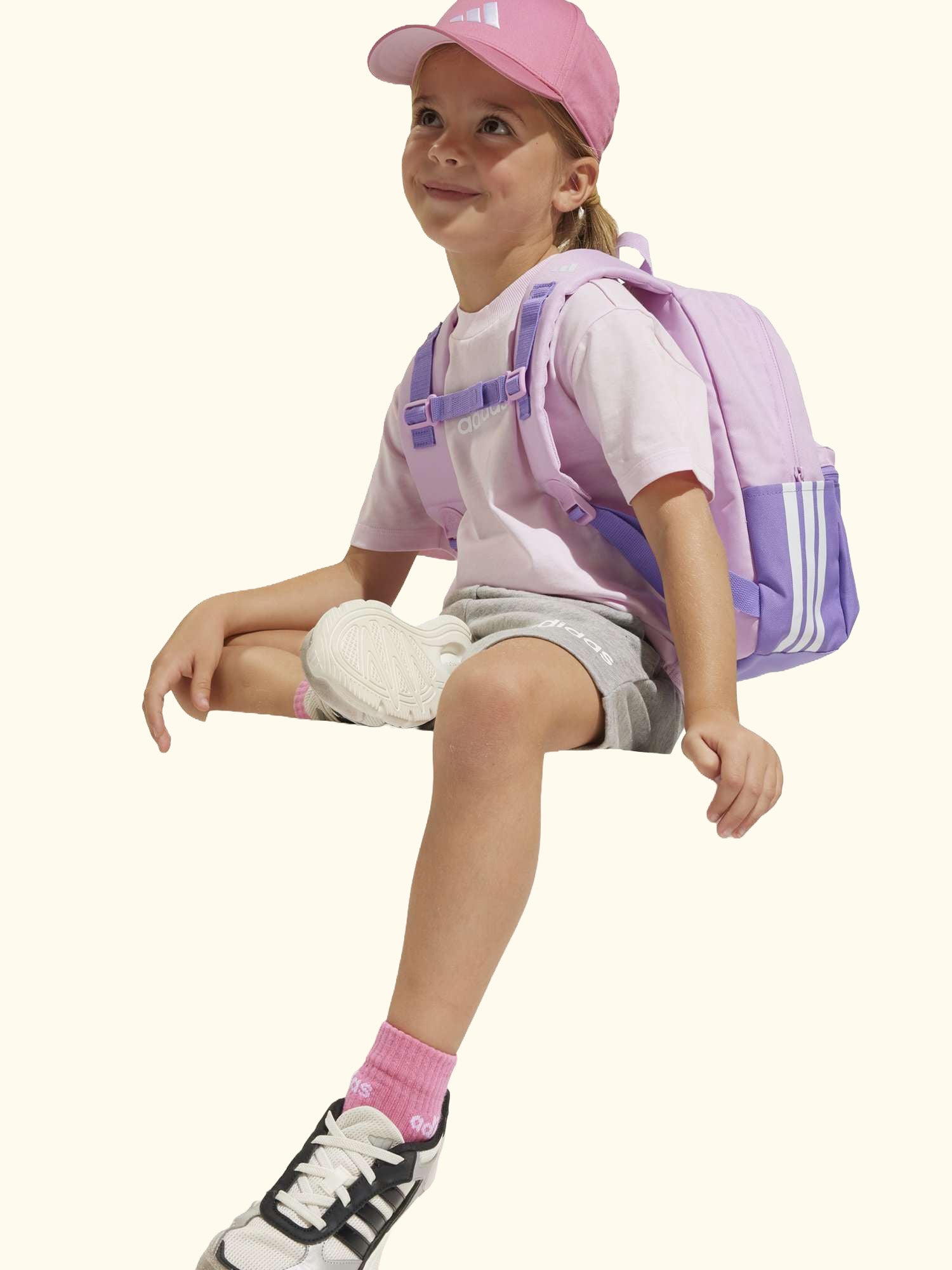 Kids' Unisex Cotton Essentials T-Shirt Set, Pink/Grey