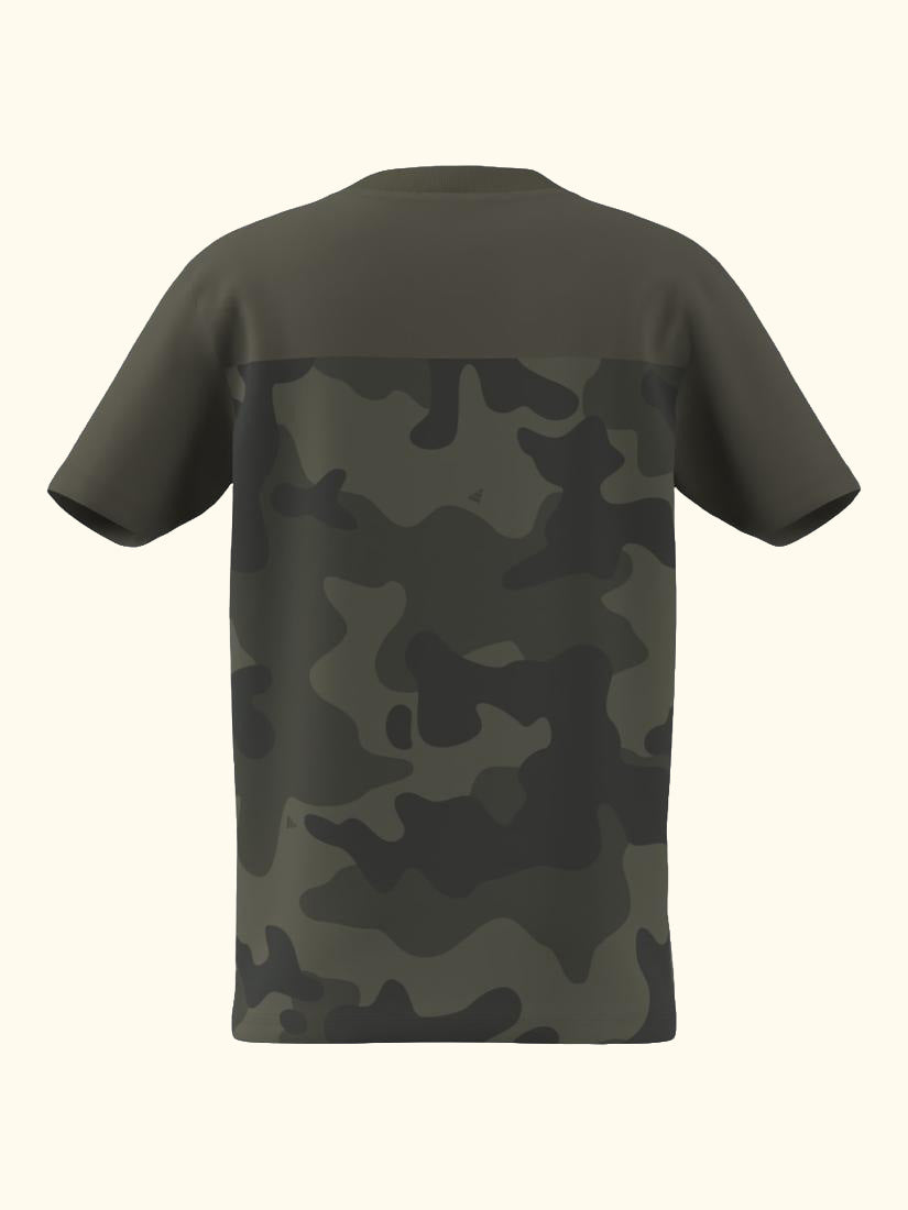Kids' Cotton Seasonal Essentials Camo T-Shirt, Olive/Black