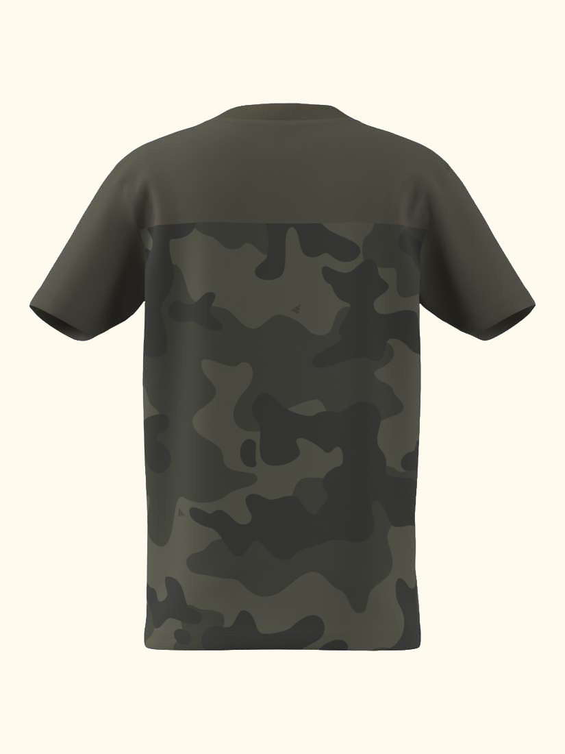 Kids' Cotton Seasonal Essentials Camo T-Shirt, Olive/Black