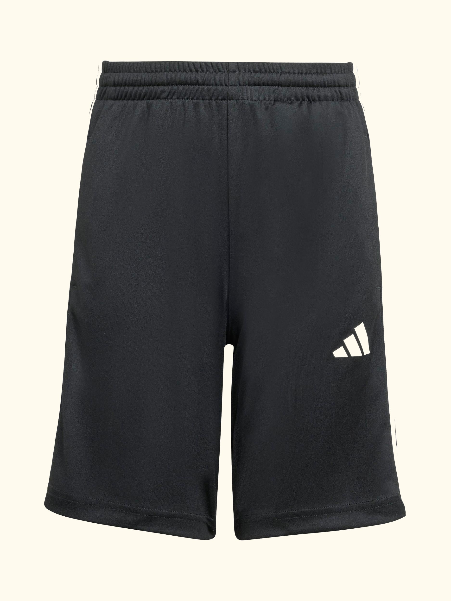 Kids' Train Essentials 3-Stripes T-Shirt and Shorts Set, White/Black