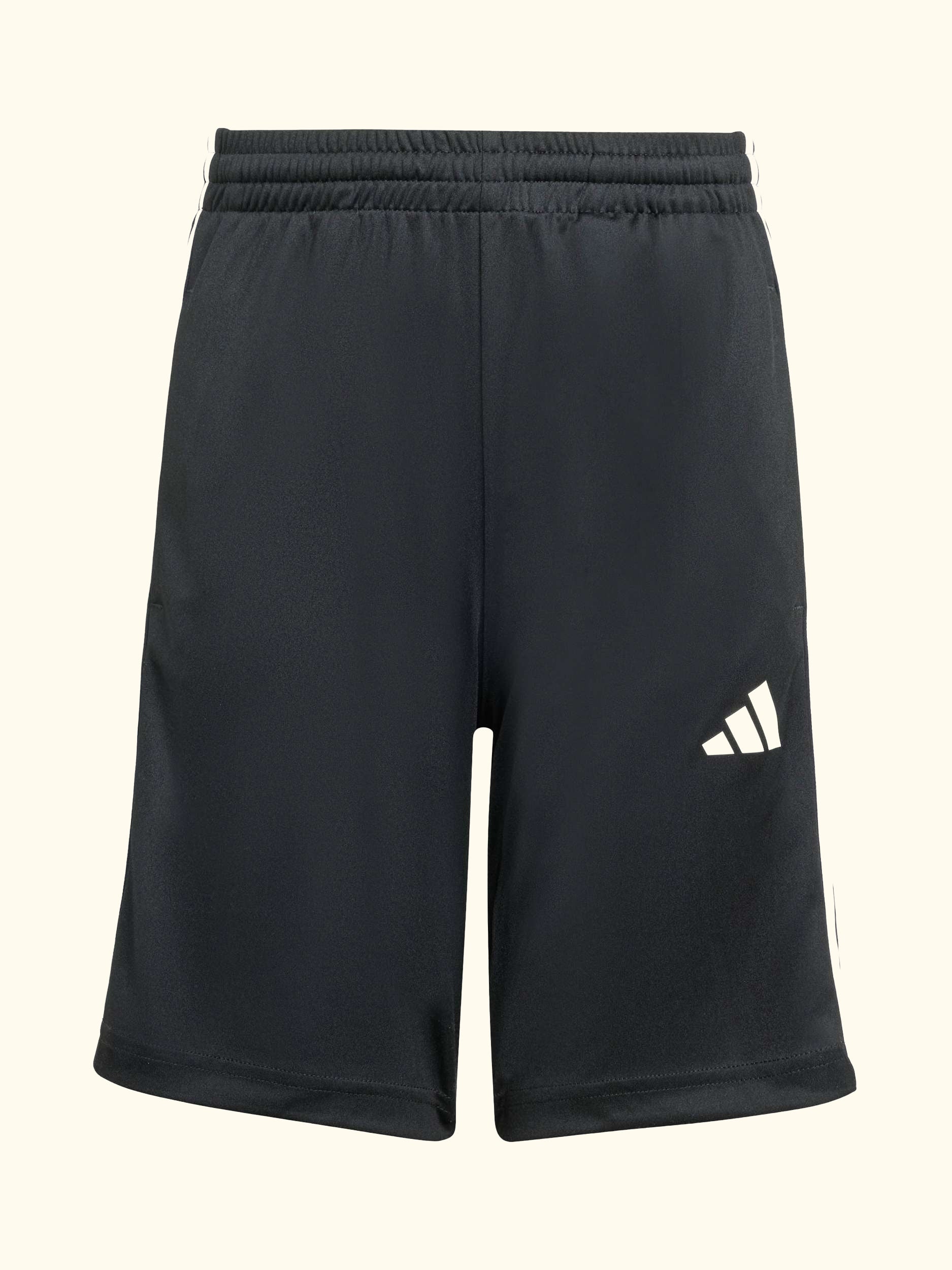 Kids' Train Essentials 3-Stripes T-Shirt and Shorts Set, White/Black