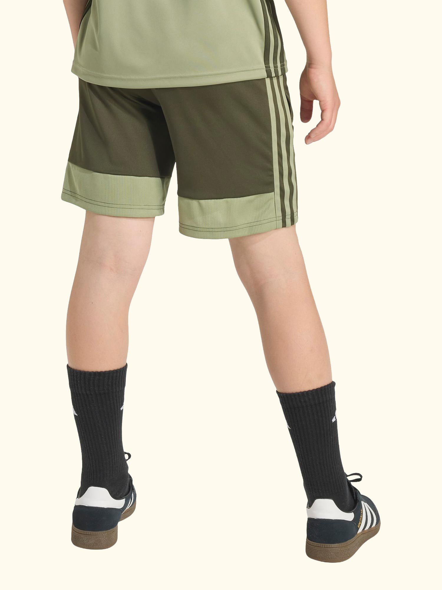Kids' Tiro25 Essentials Shorts, Black/Green